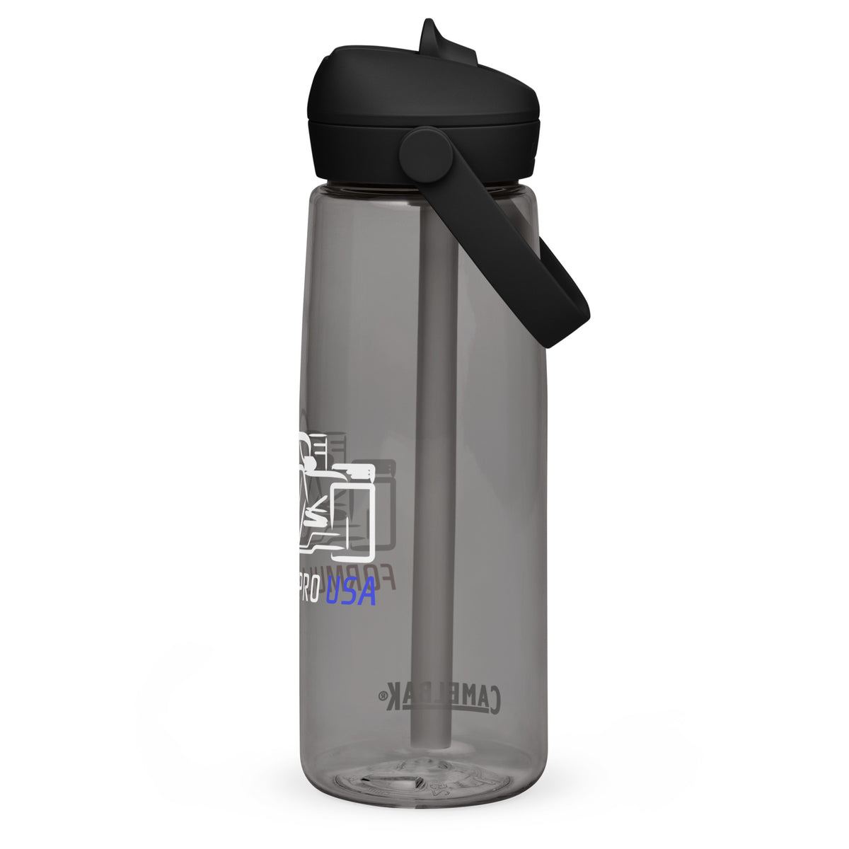 [Charcoal] Back — FPUSA Front View CamelBak Flip-Straw Bottle