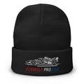 [Black] Front — FPUSA Side View Embroidered Beanie