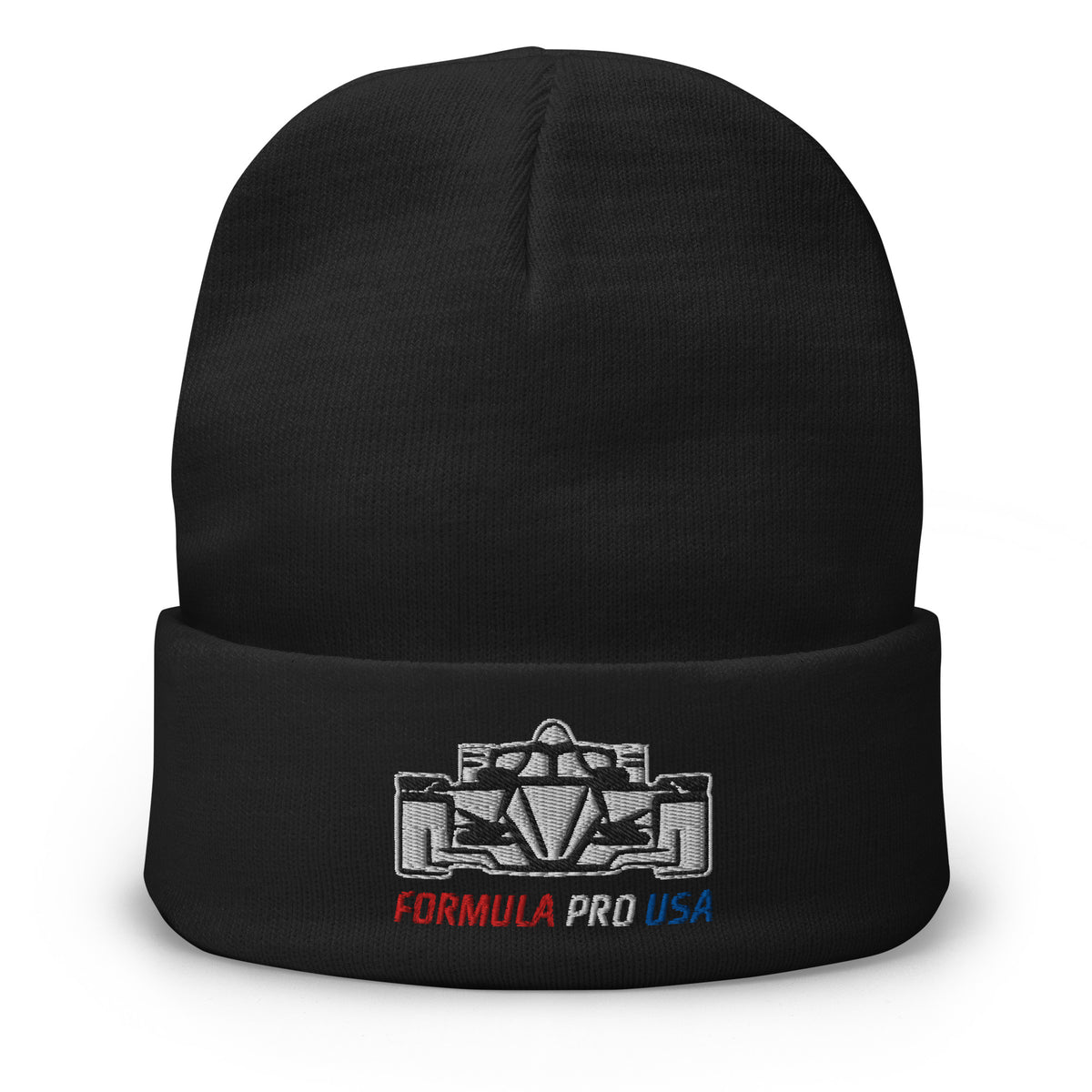 [Black] Front — FPUSA Front View Embroidered Beanie