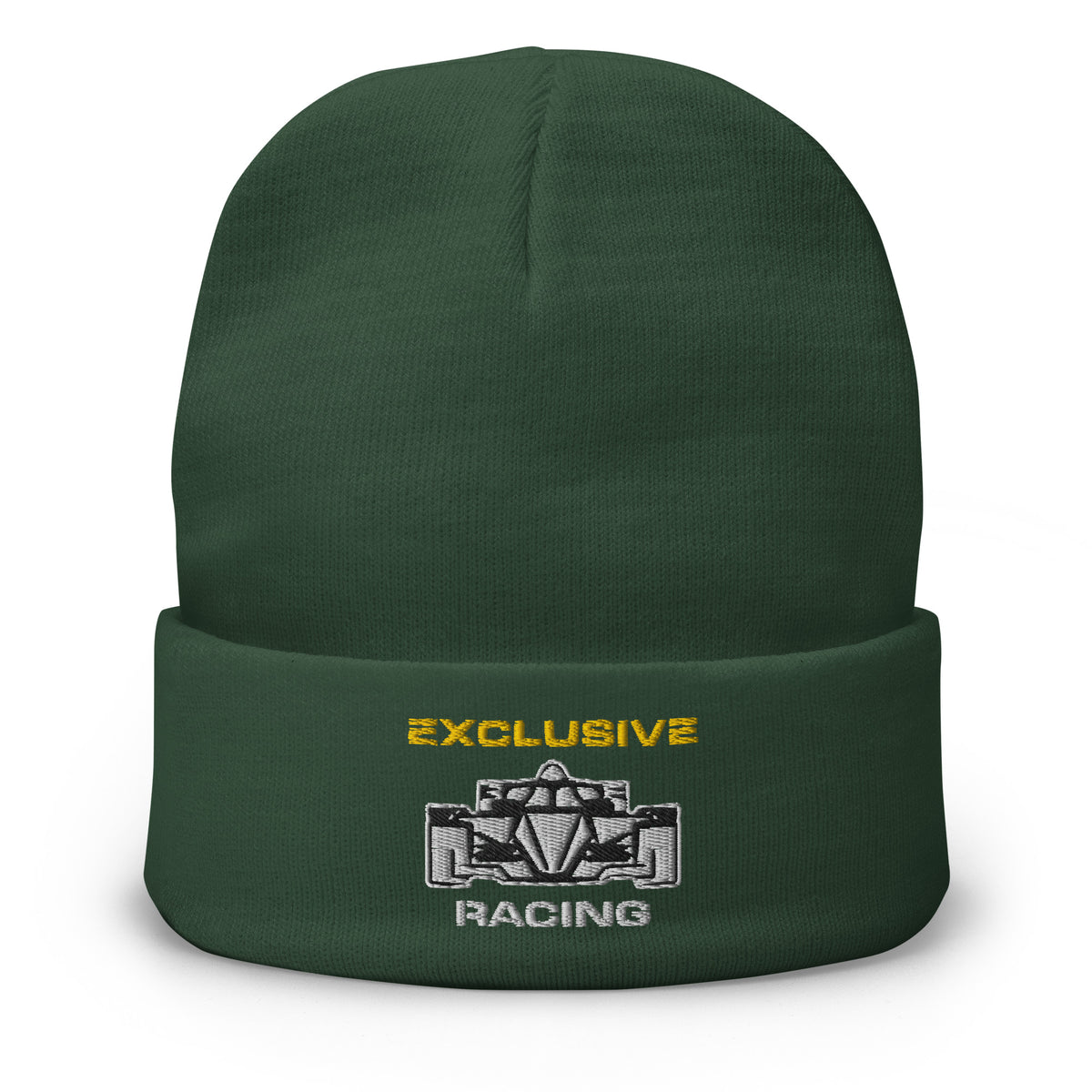[Dark green] Front — EXR F-Car Front Embroidered Beanie