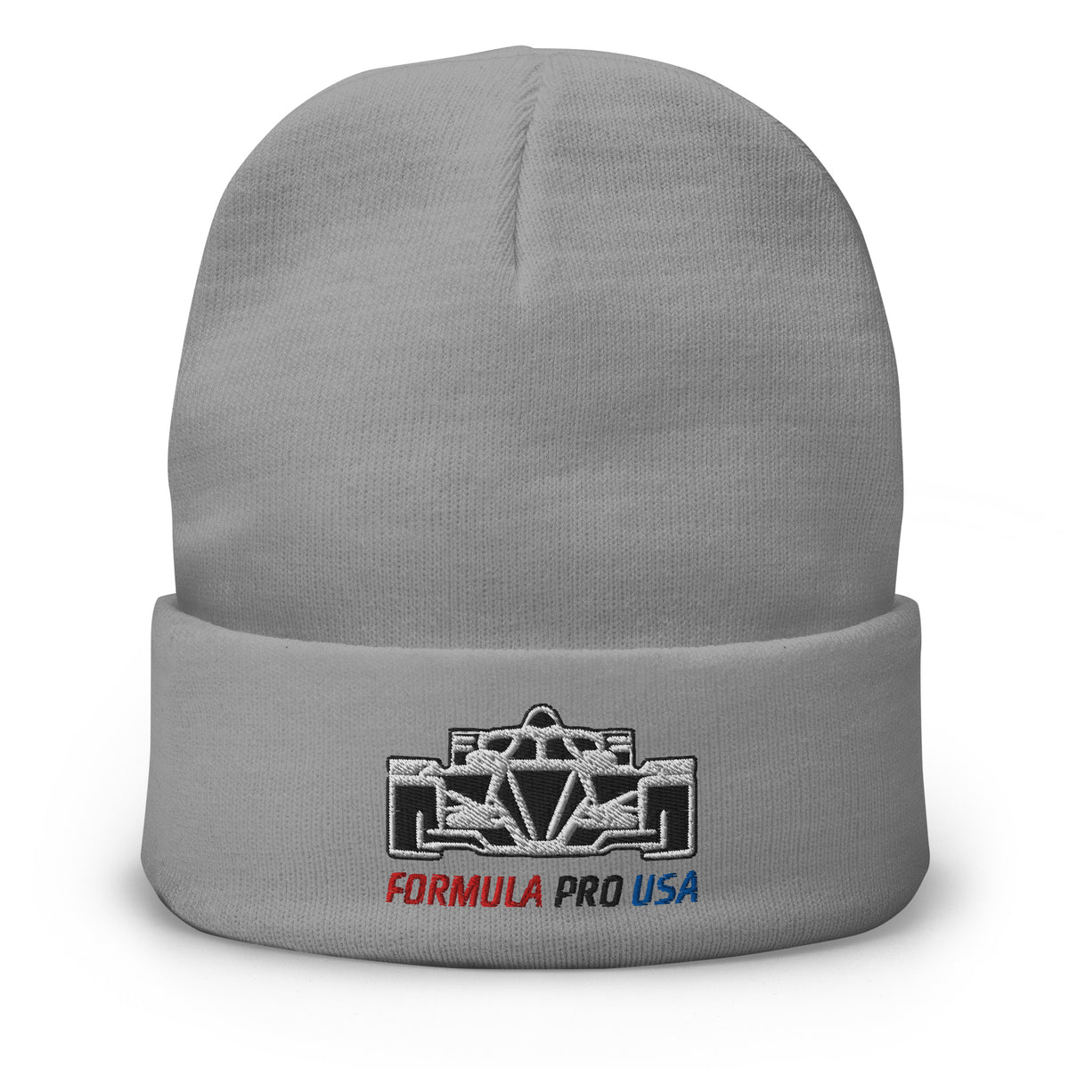 [Gray] Front — FPUSA Front View Embroidered Beanie