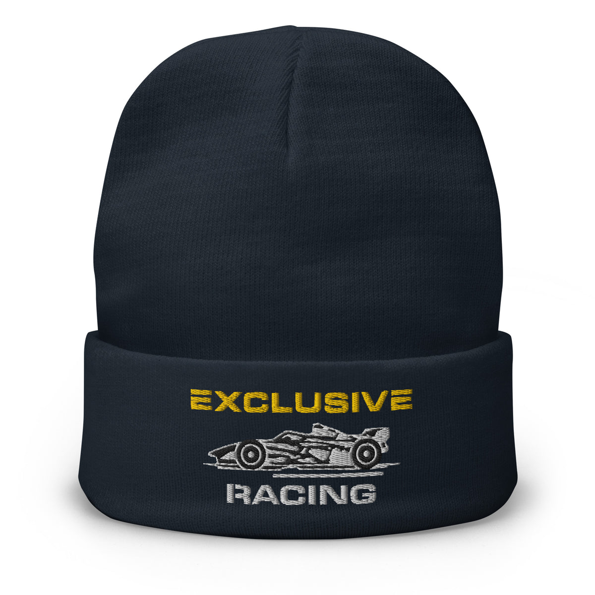 [Navy] Front — EXR F-Car Side Embroidered Beanie