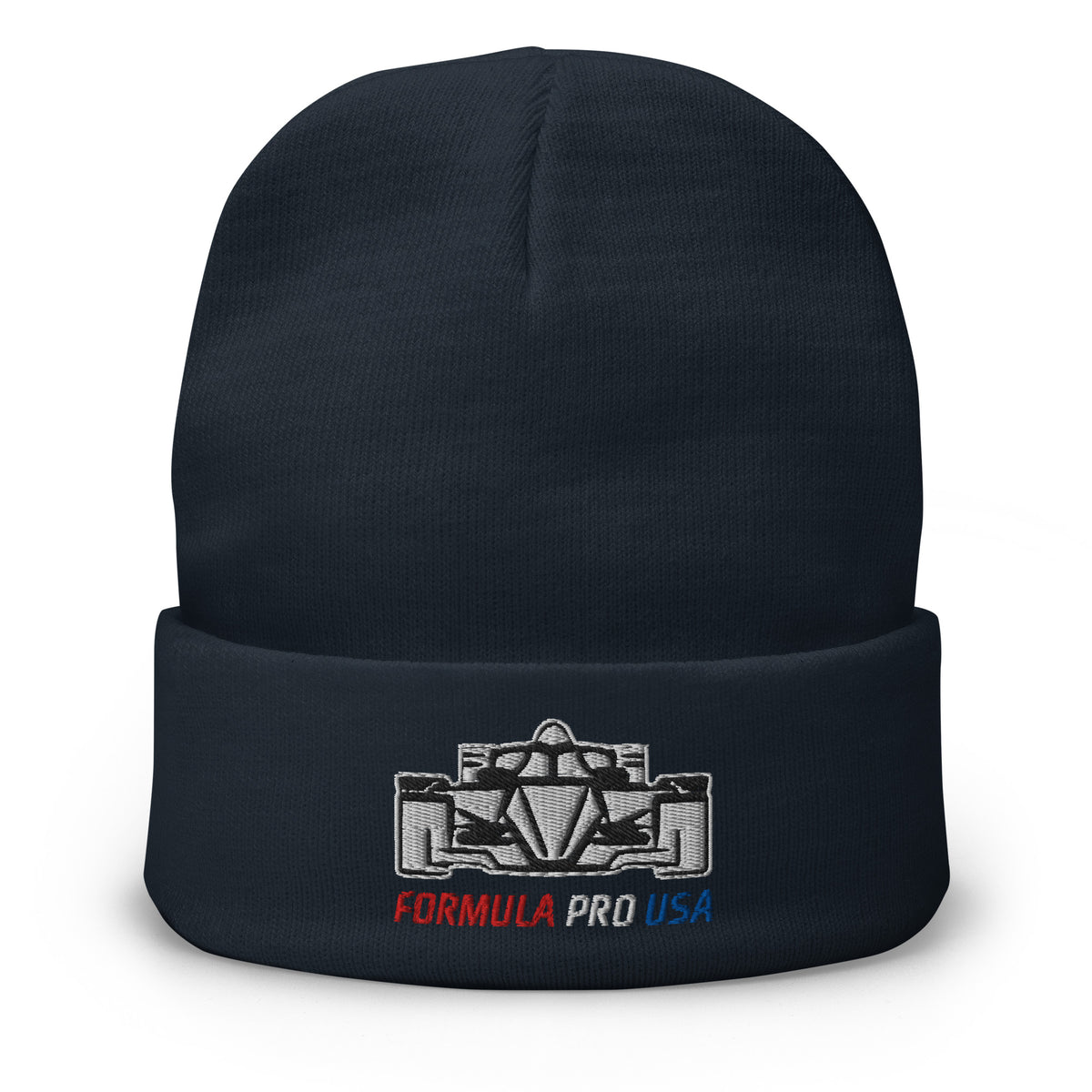 [Navy] Front — FPUSA Front View Embroidered Beanie