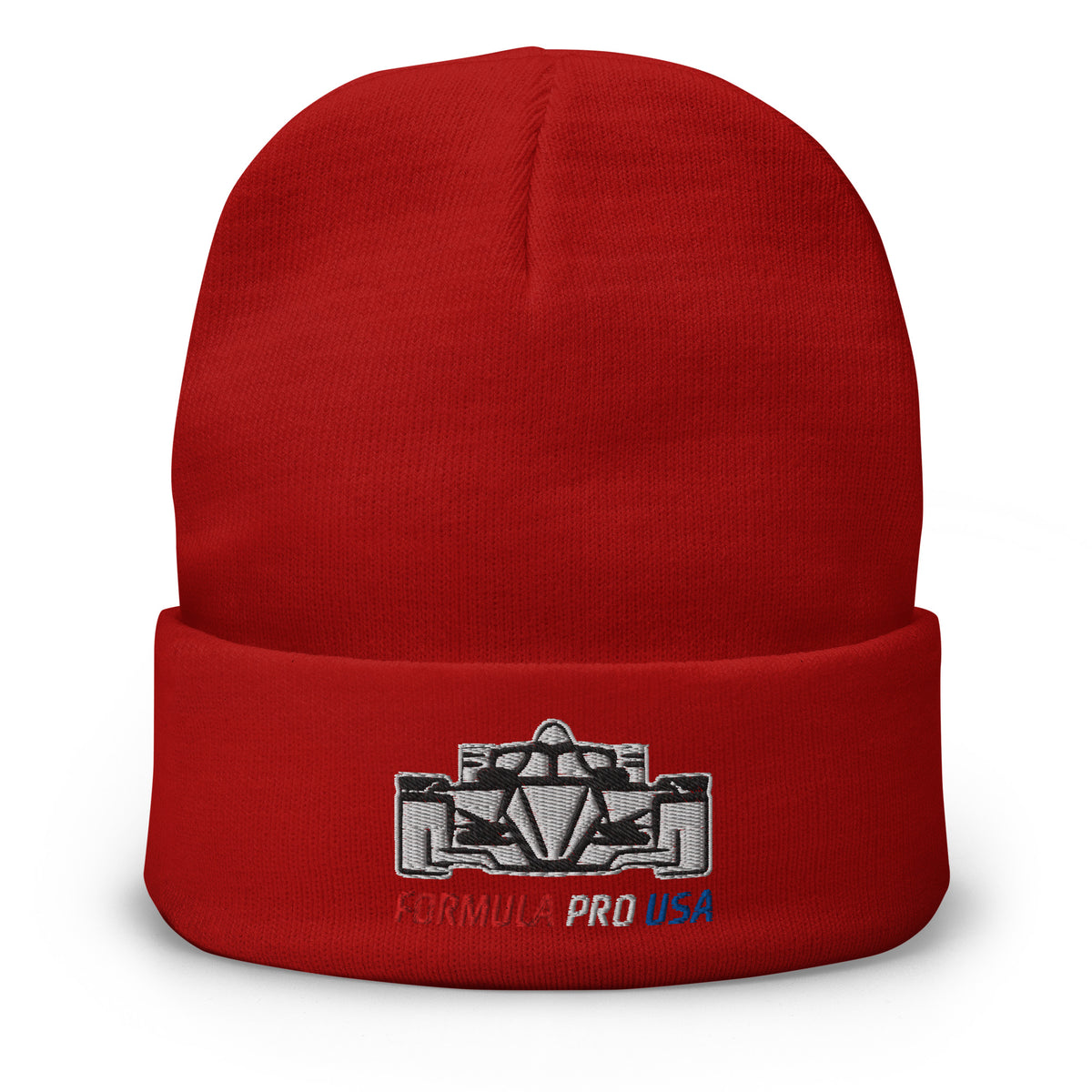 [Red] Front — FPUSA Front View Embroidered Beanie