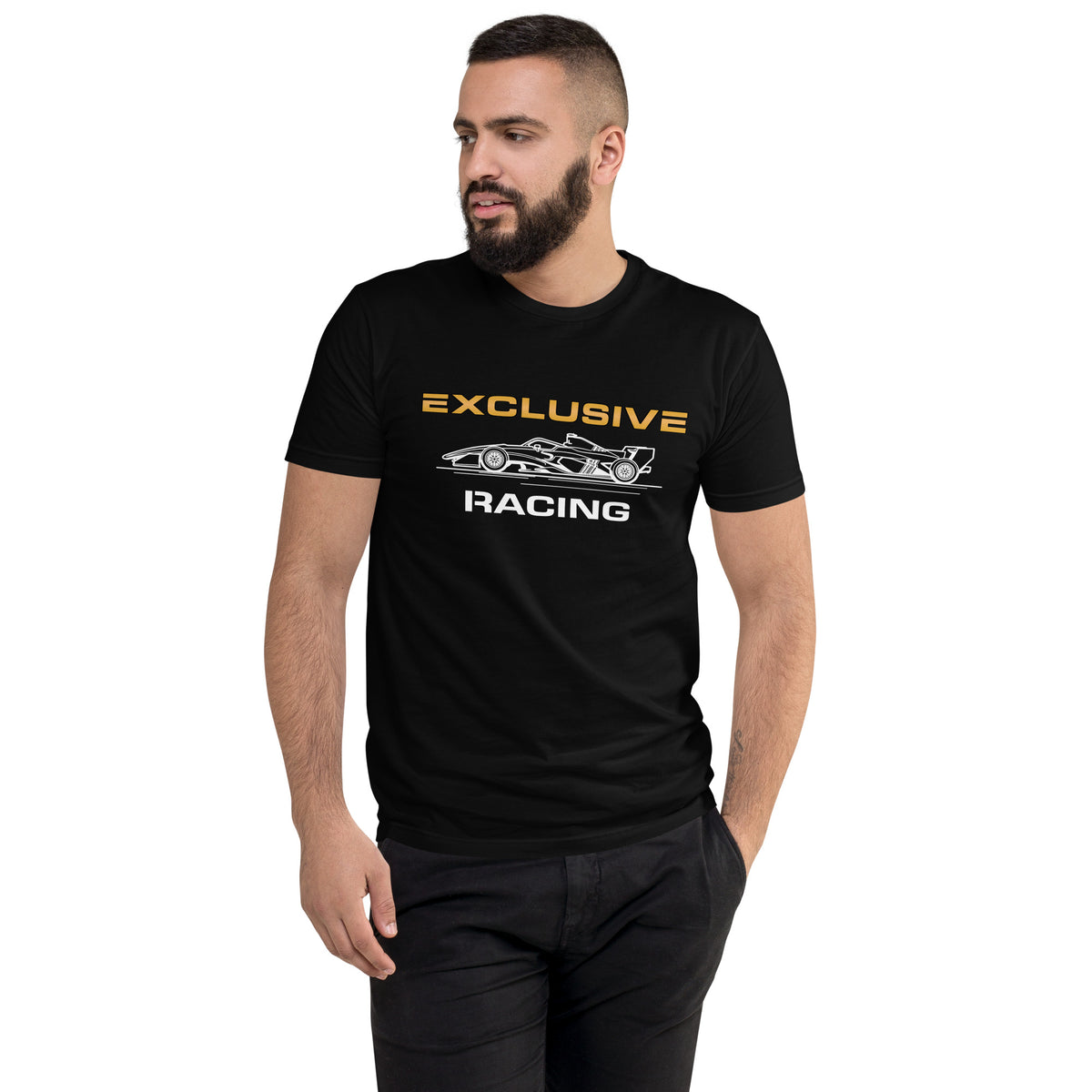 [Black] Front — EXR F-Car Side Tee — Men's