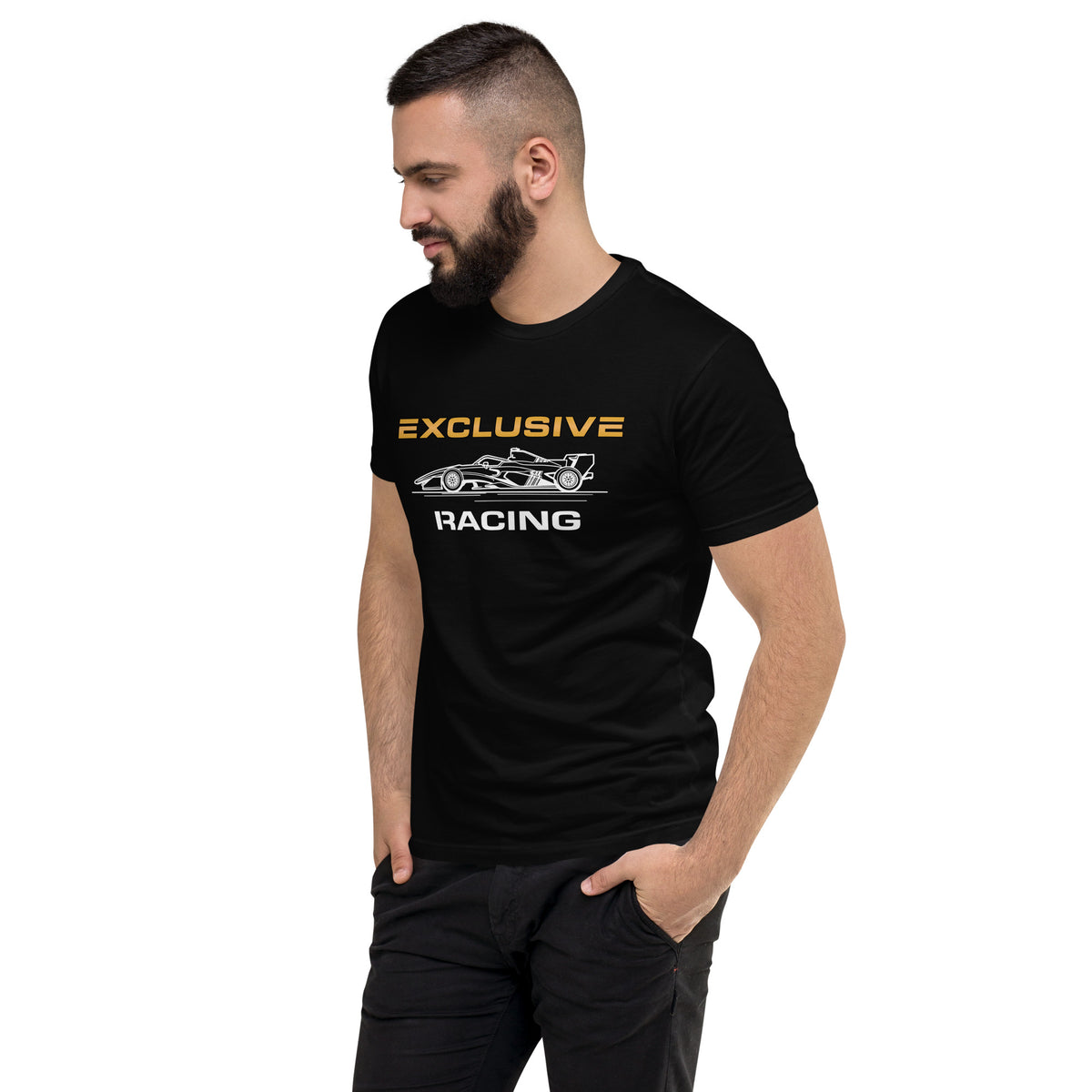 [Black] Left Front — EXR F-Car Side Tee — Men's