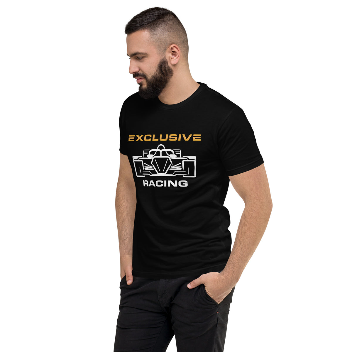 [Black] Left Front — EXR F-Car Front Tee — Men's