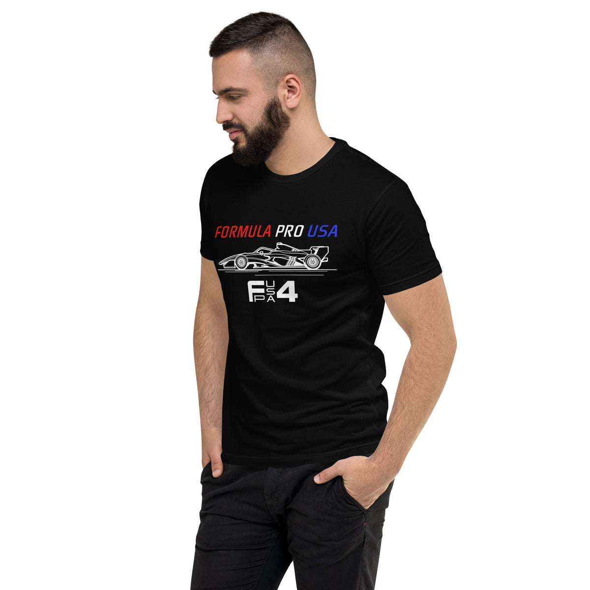 [Black] Left Front — FPUSA F4 Side View Tee — Men's