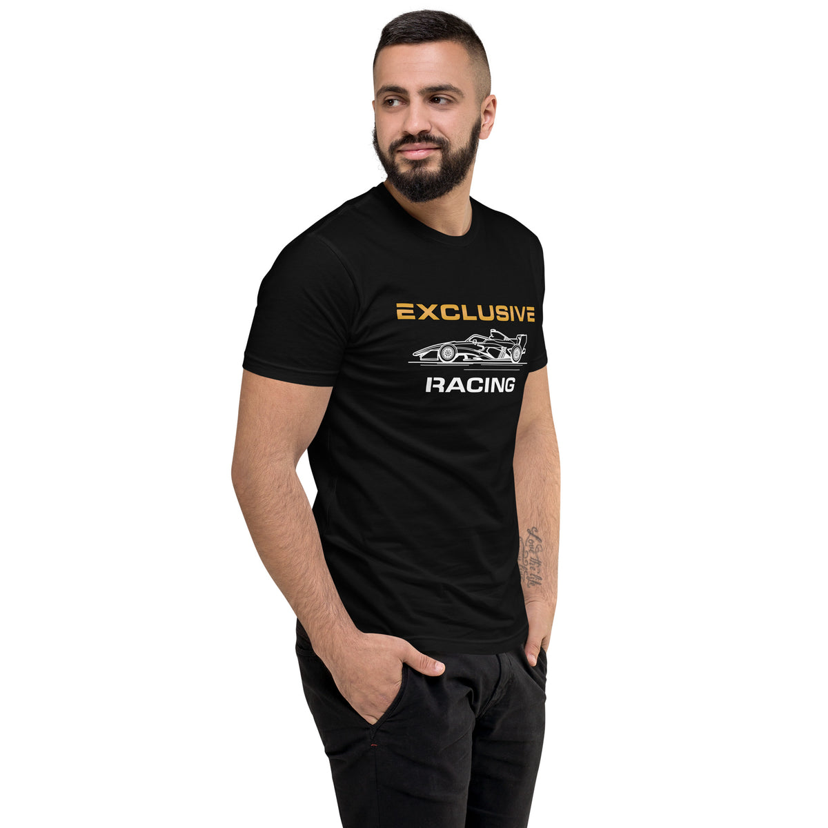 [Black] Right Front — EXR F-Car Side Tee — Men's