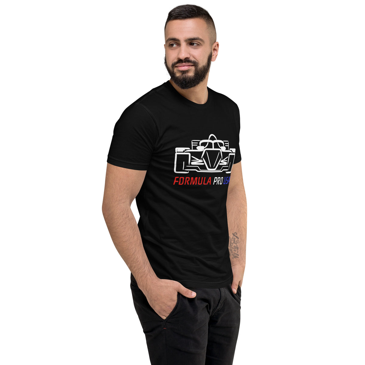[Black] Right Front — FPUSA Front View Tee — Men's