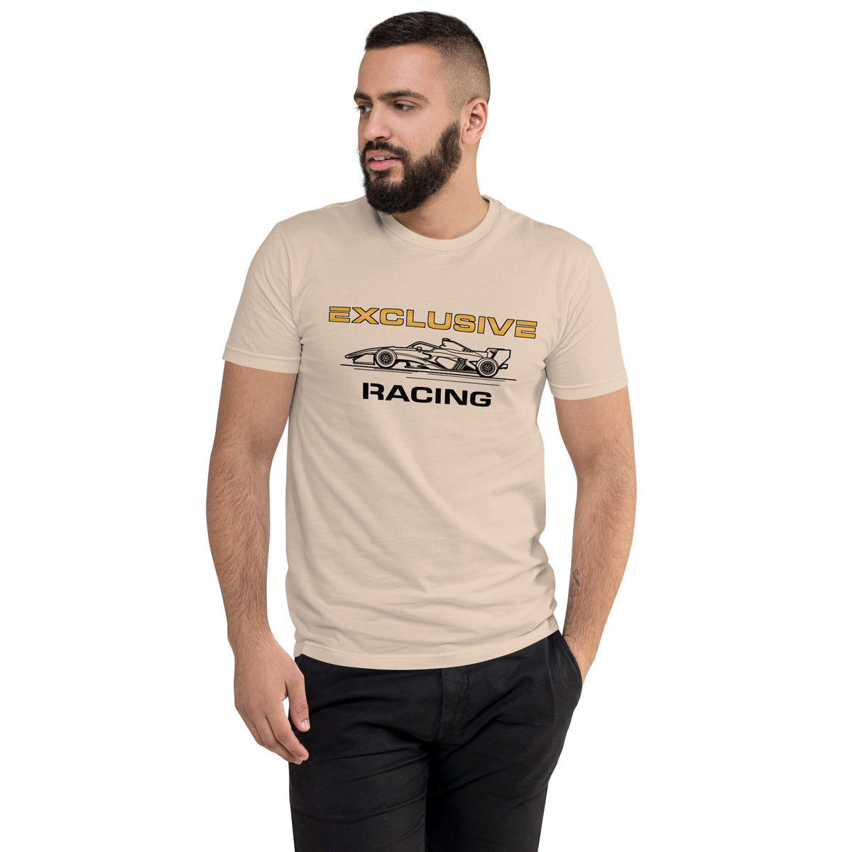 [Cream] Front — EXR F-Car Side Tee — Men's