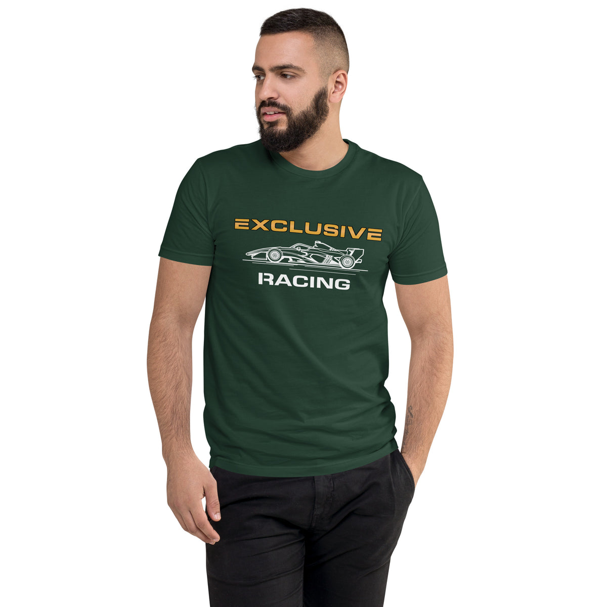 [Forest Green] Front — EXR F-Car Side Tee — Men's