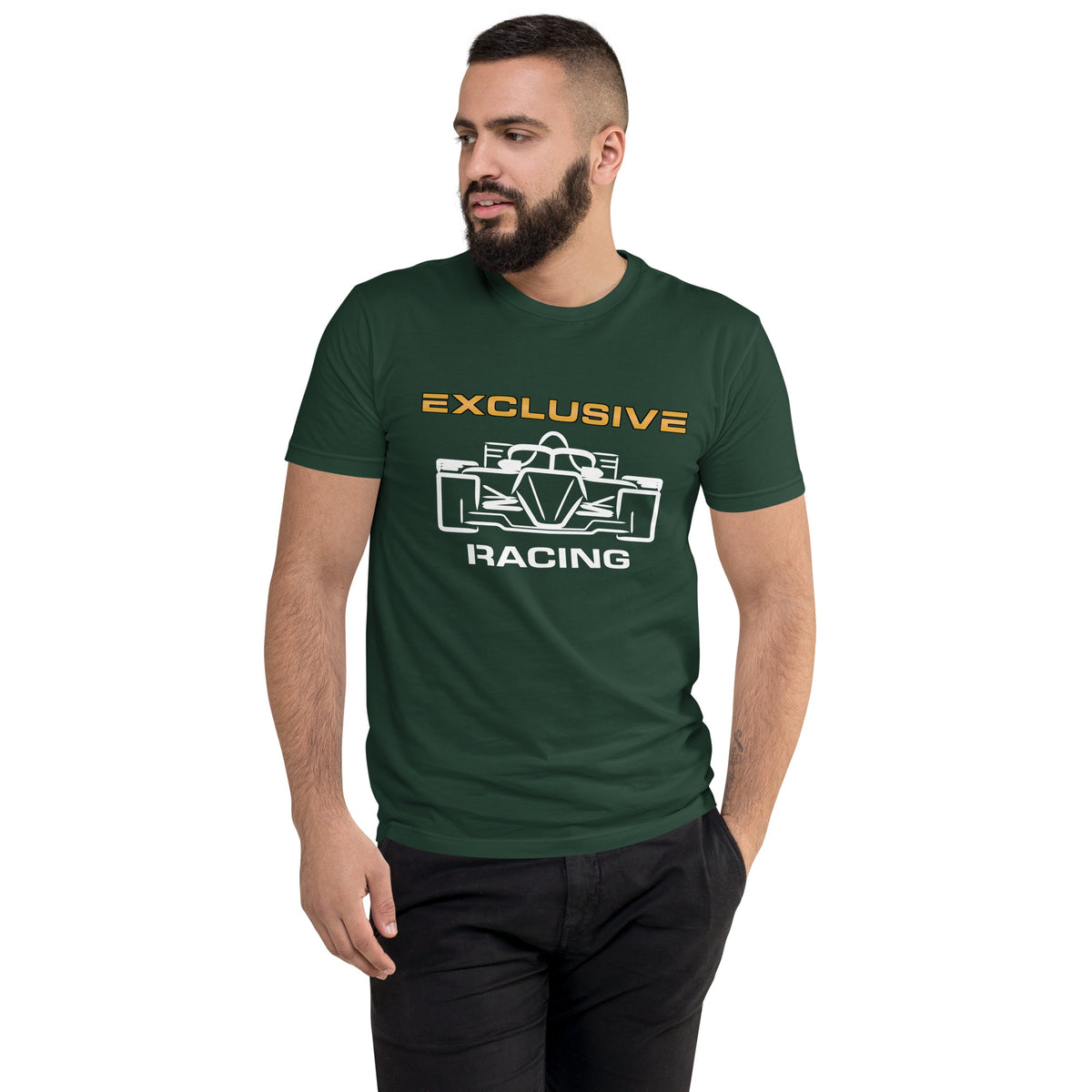 [Forest Green] Front — EXR F-Car Front Tee — Men's