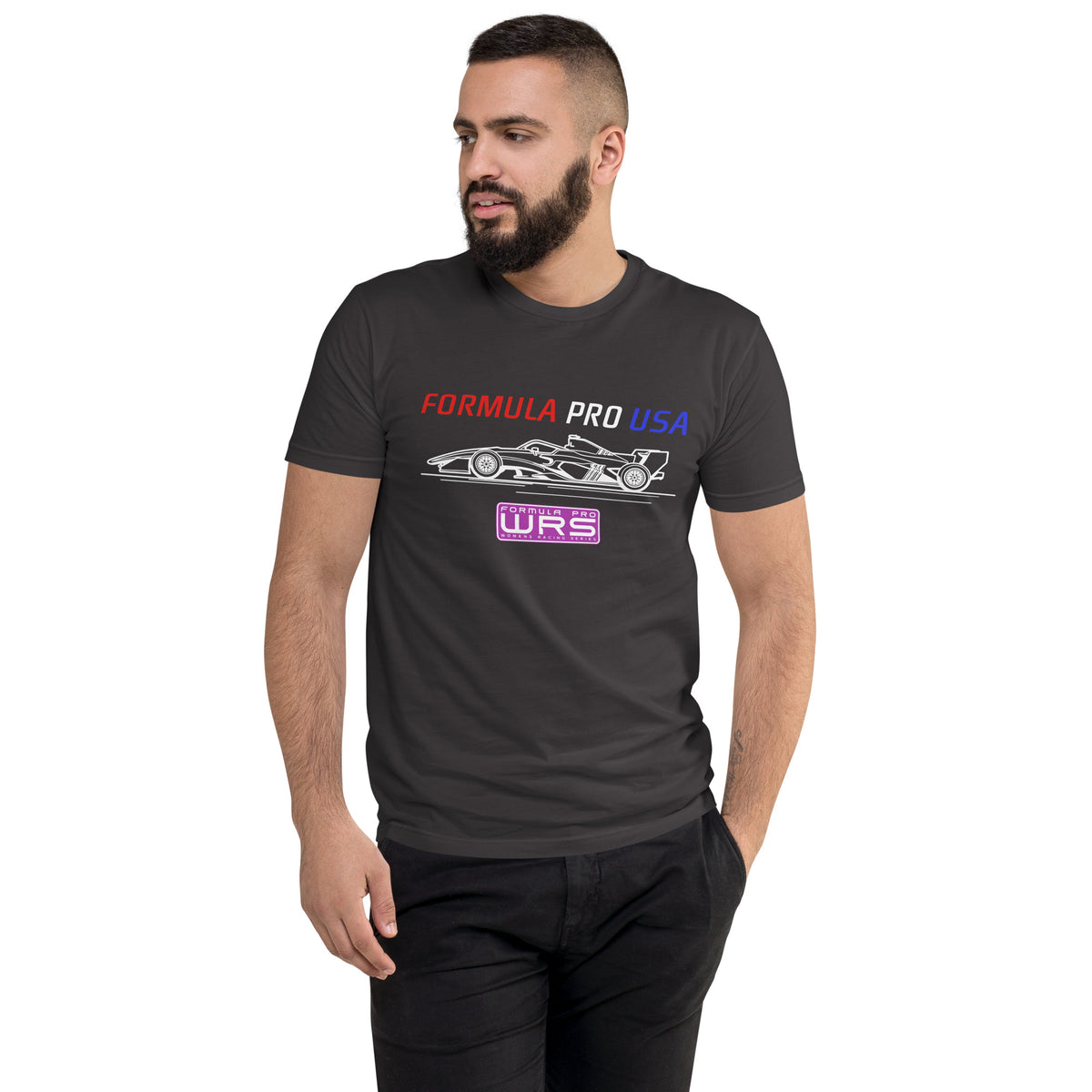 [Graphite Black] Front — FPUSA WRS Side View Tee — Men's