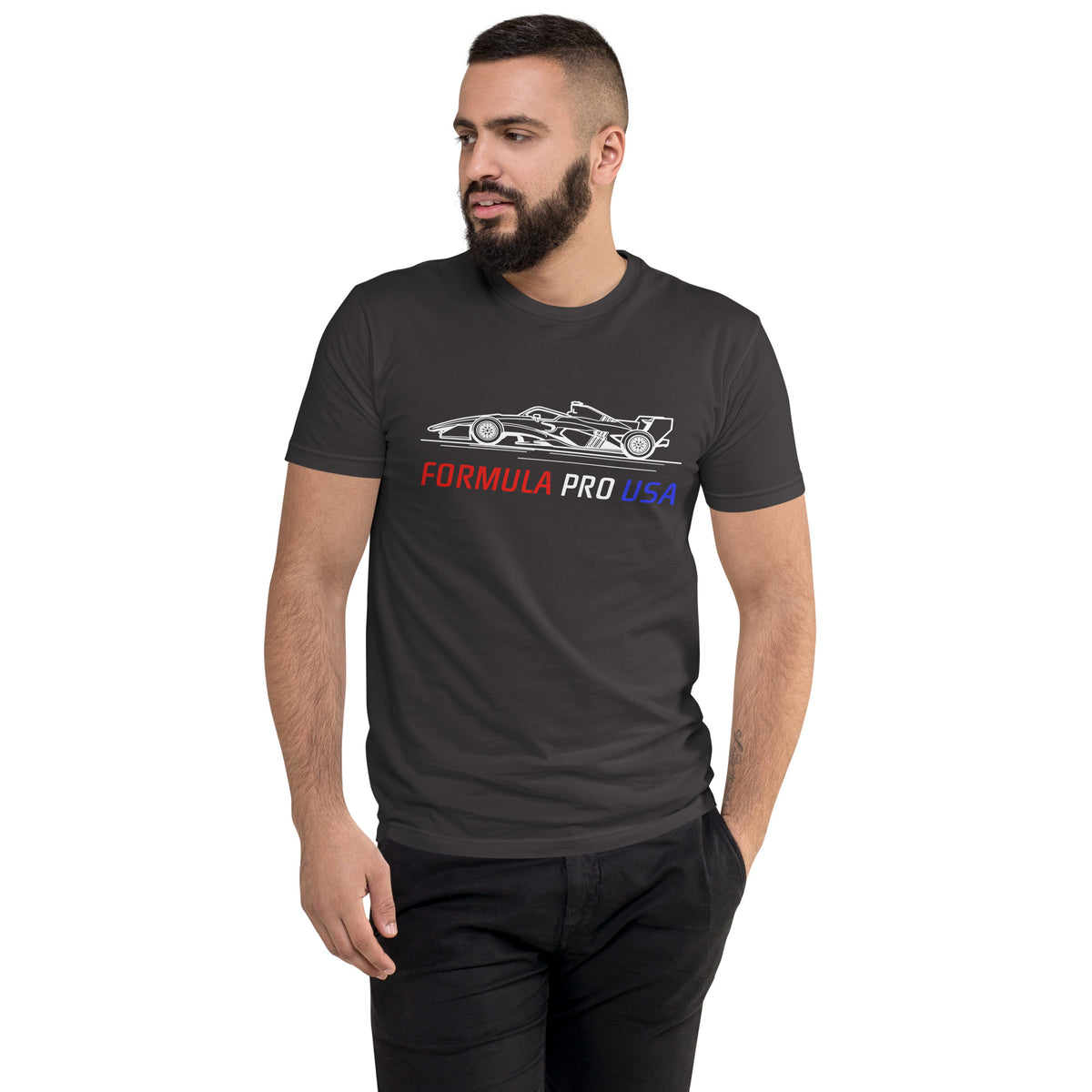 [Graphite Black] Front — FPUSA Side View Tee — Men's