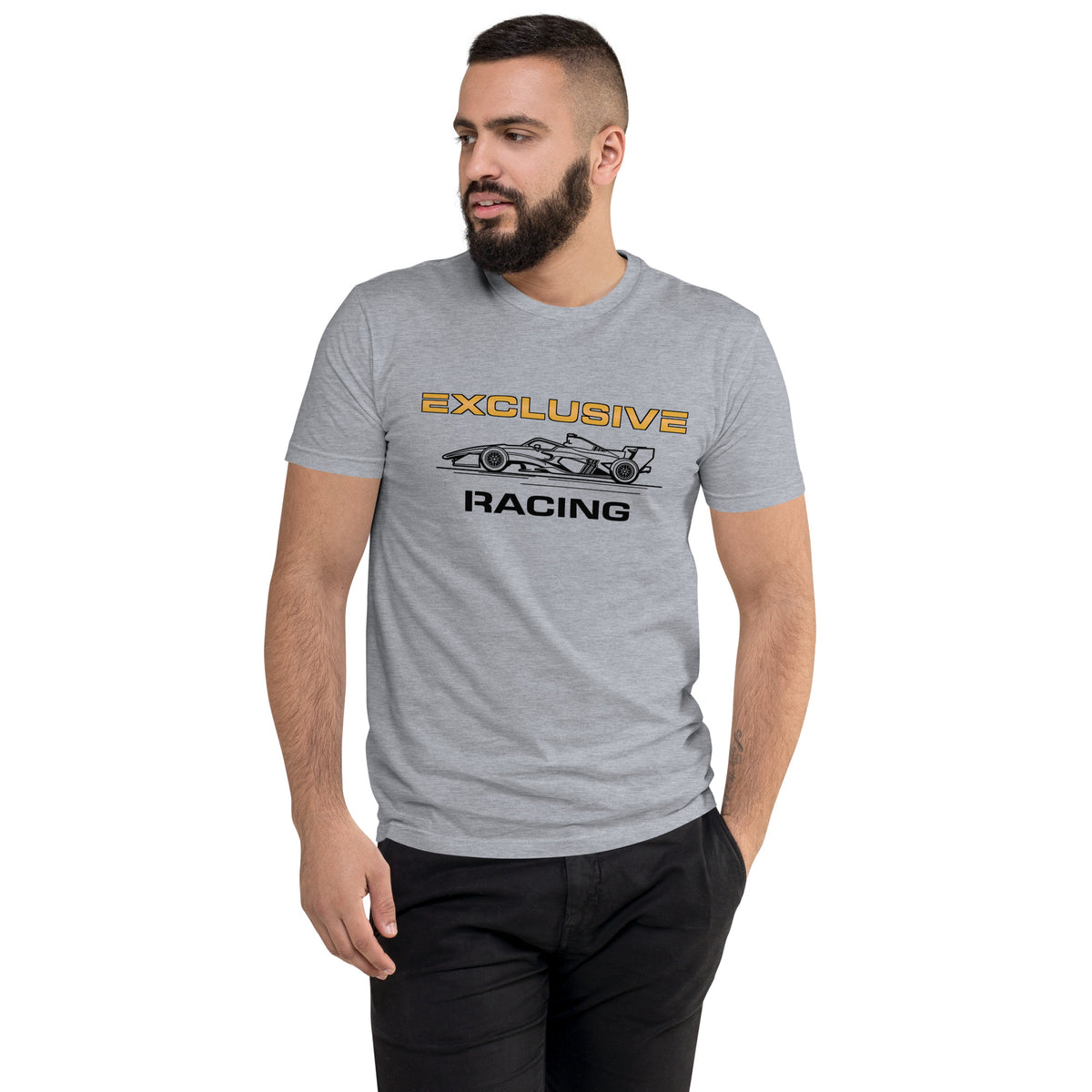 [Heather Grey] Front — EXR F-Car Side Tee — Men's