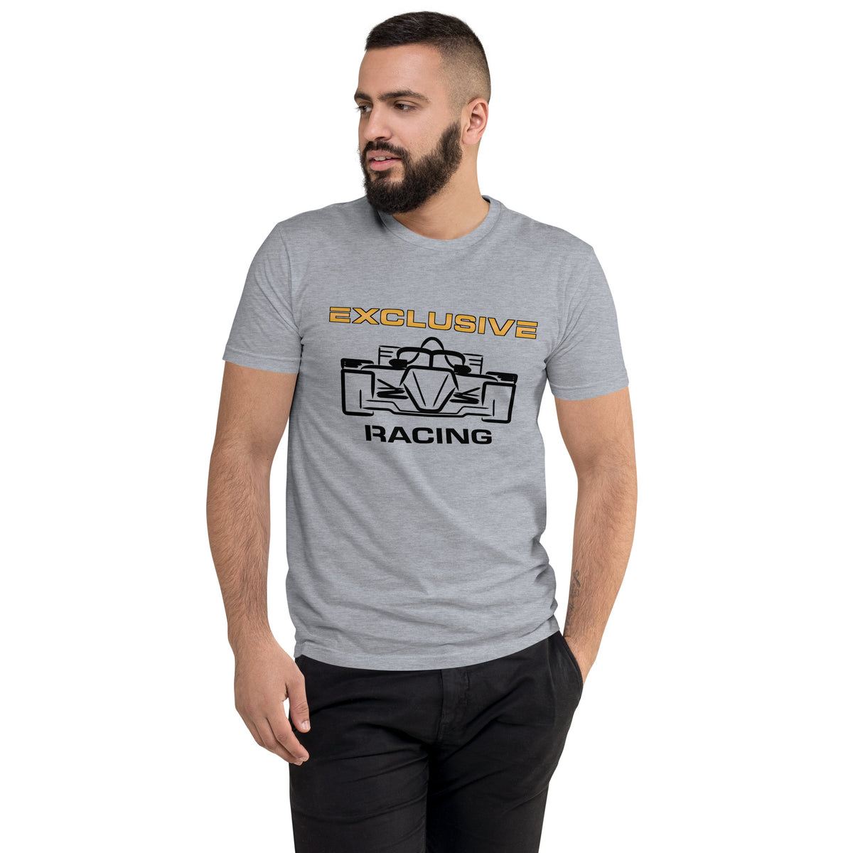 [Heather Grey] Front — EXR F-Car Front Tee — Men's