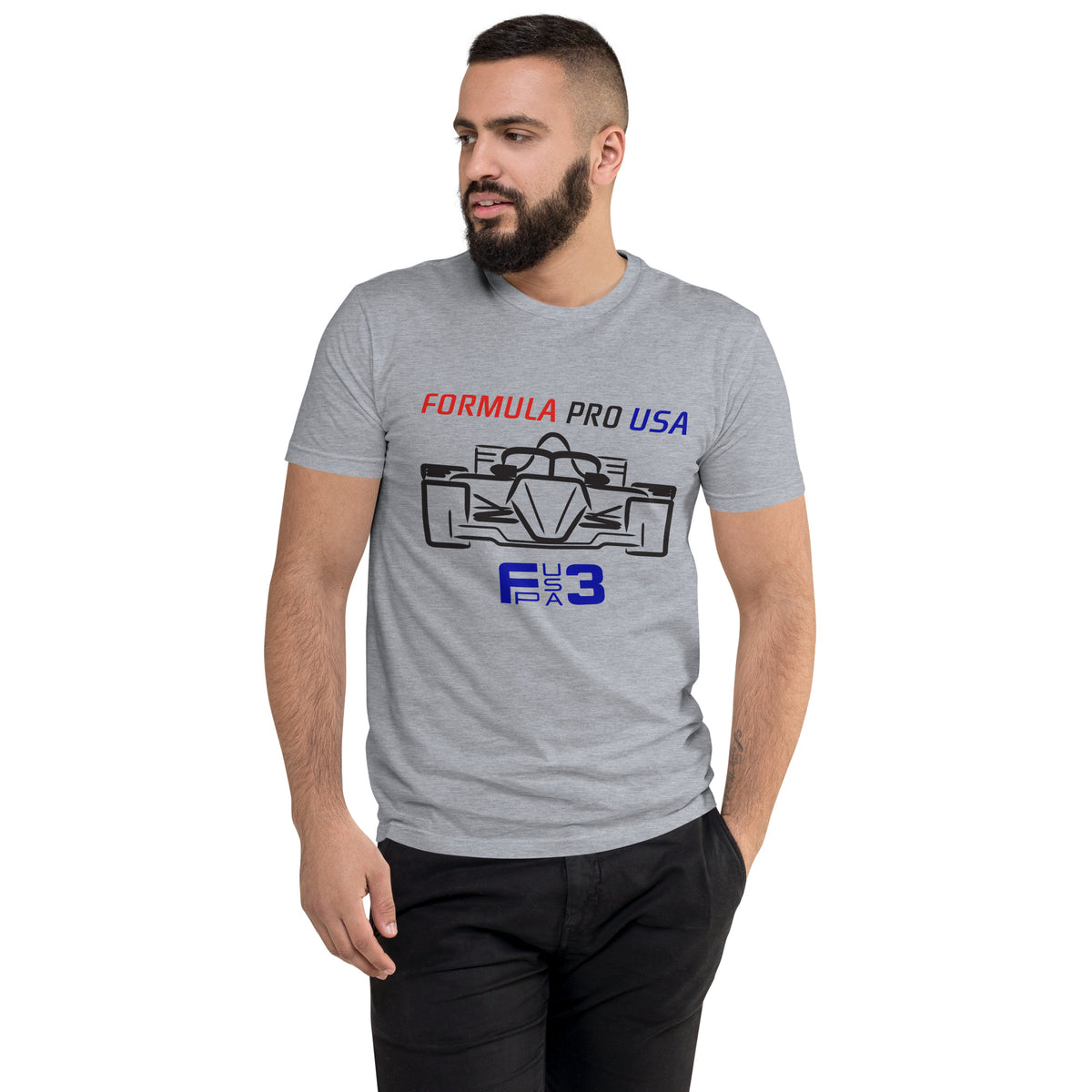 [Heather Grey] Front — FPUSA F3 Front View Tee — Men's