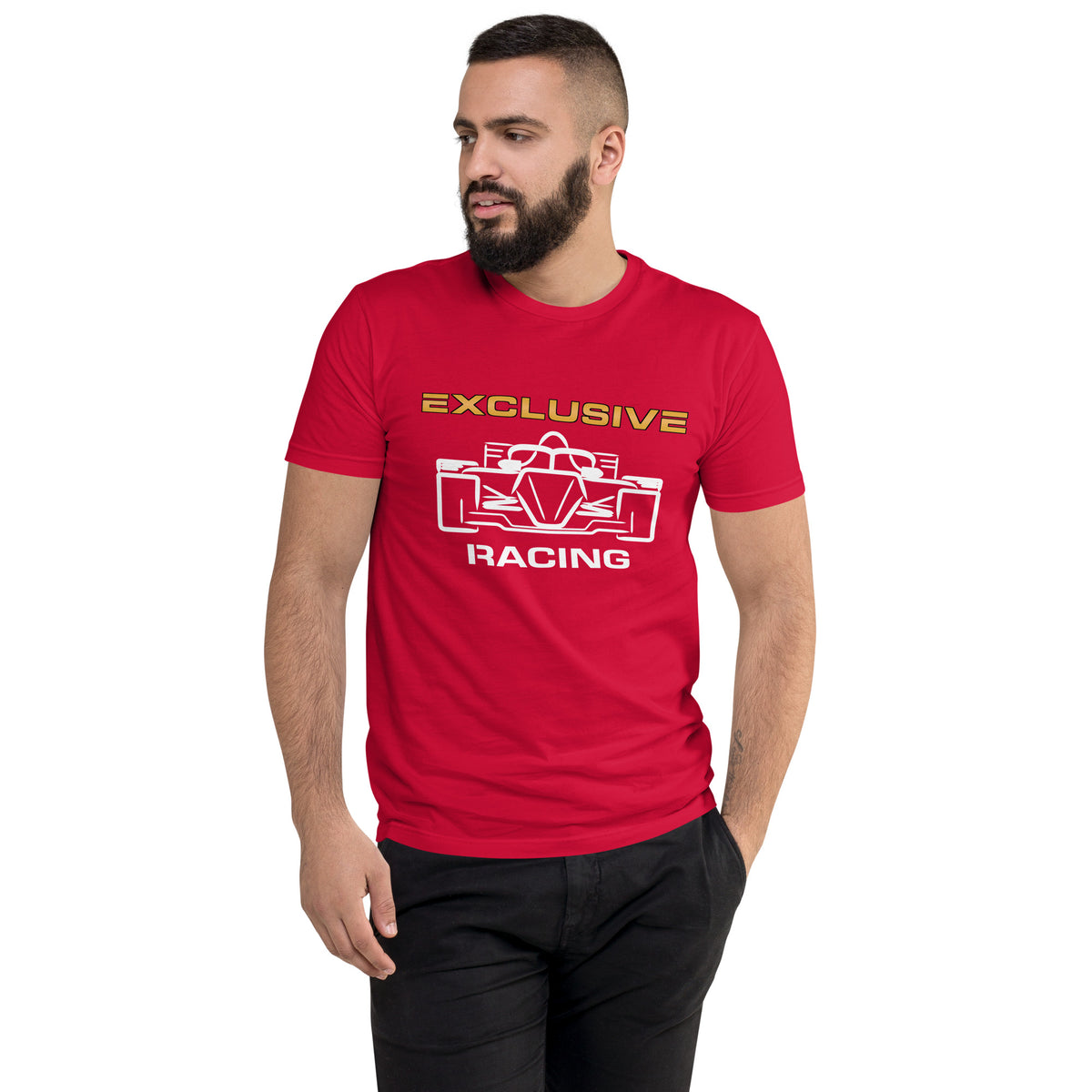 [Red] Front — EXR F-Car Front Tee — Men's