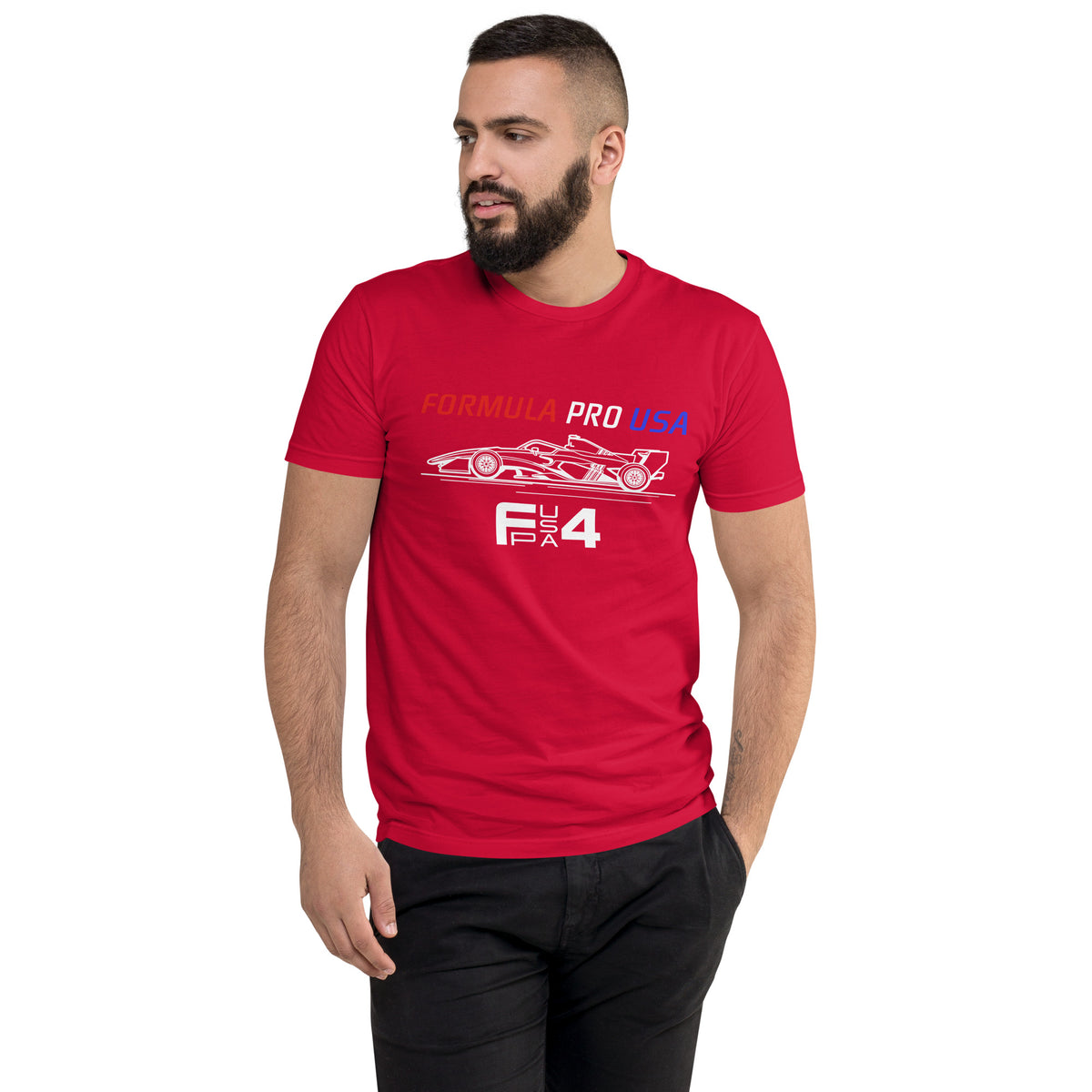 [Red] Front — FPUSA F4 Side View Tee — Men's