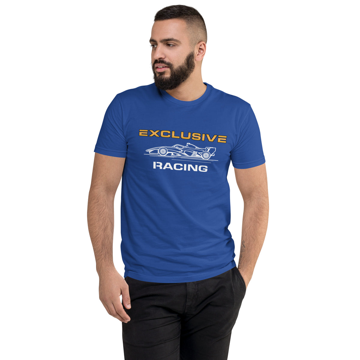 [Royal Blue] Front — EXR F-Car Side Tee — Men's