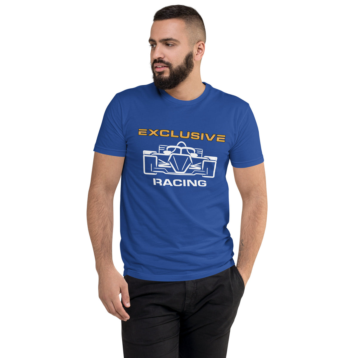 [Royal Blue] Front — EXR F-Car Front Tee — Men's