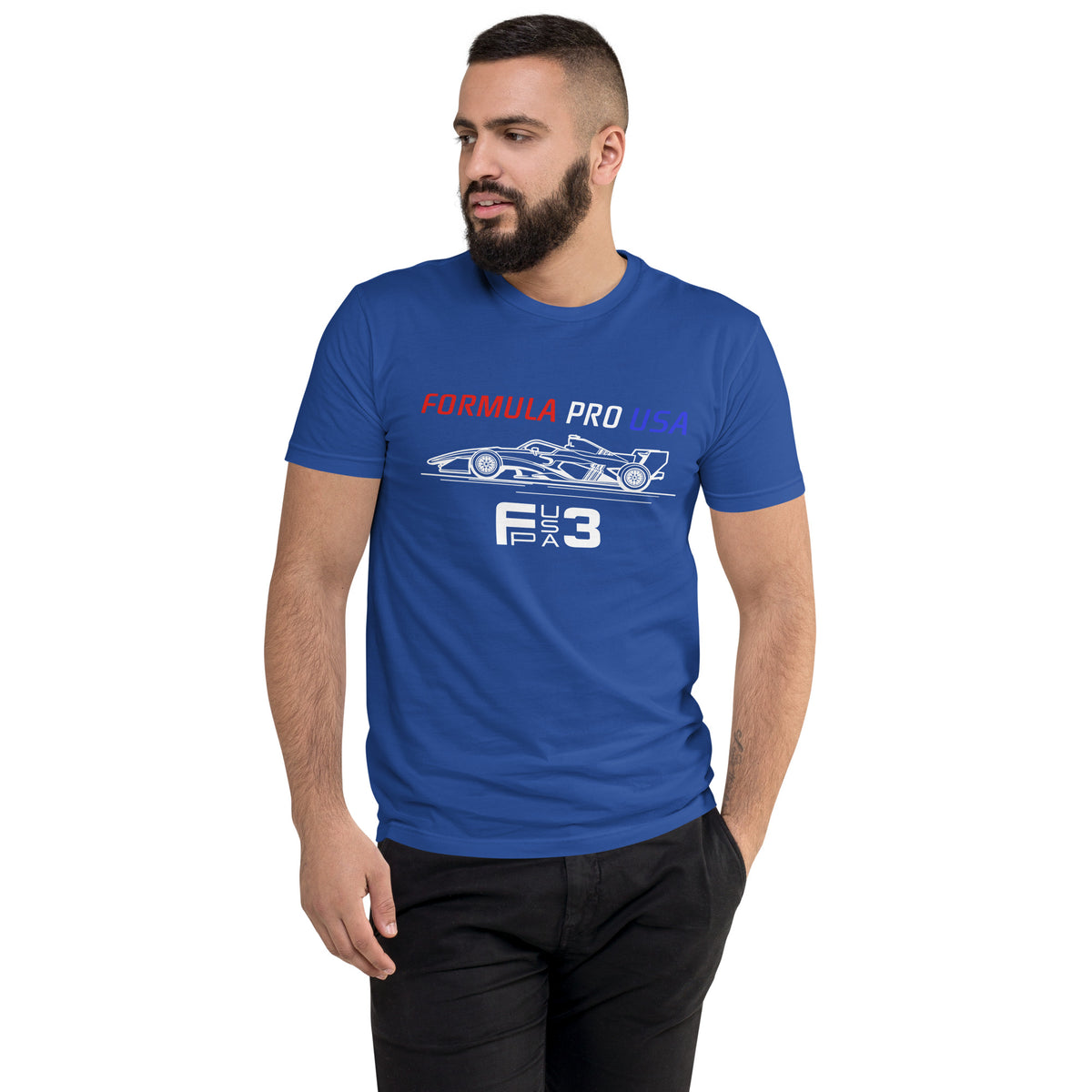 [Royal Blue] Front — FPUSA F3 Side View Tee — Men's