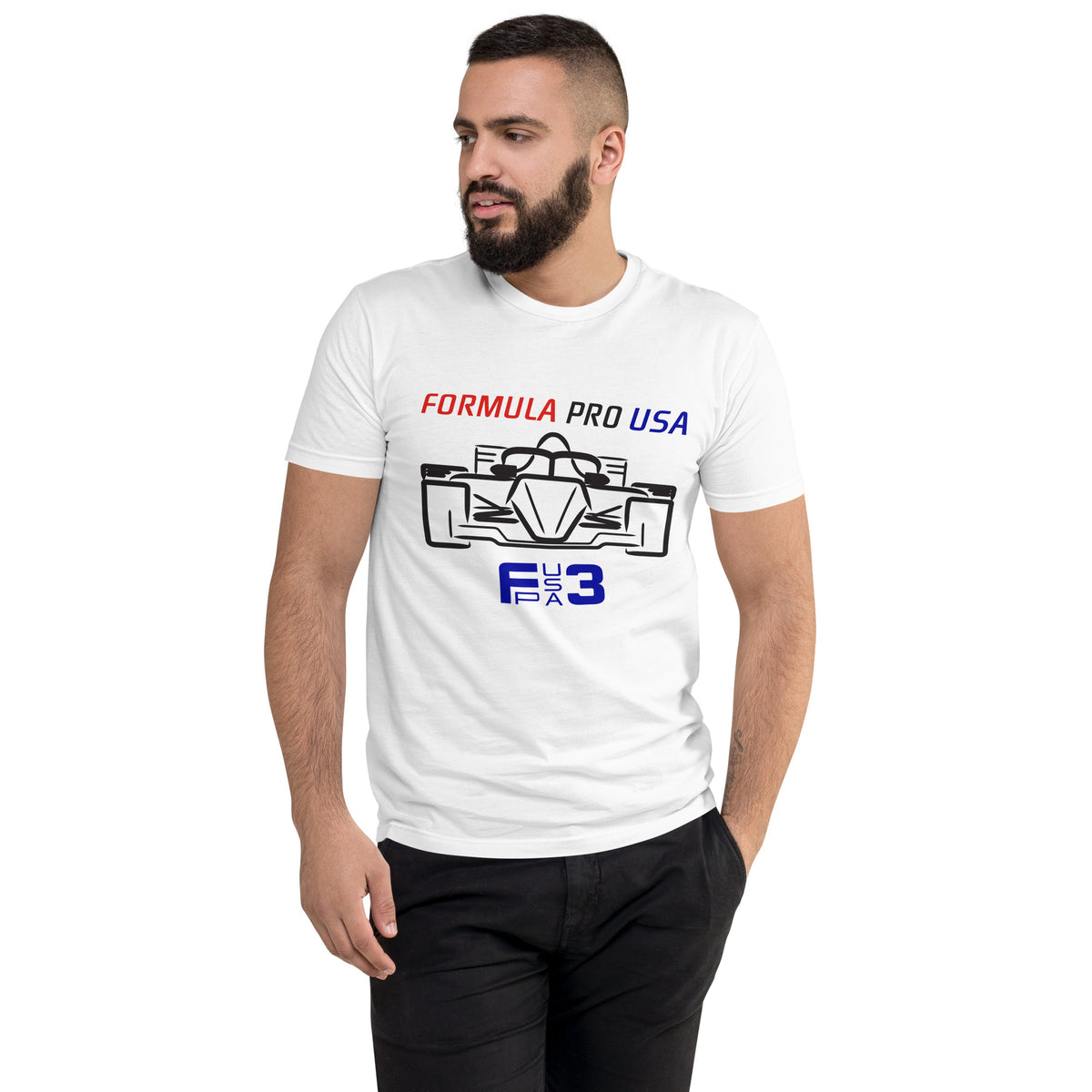 [White] Front — FPUSA F3 Front View Tee — Men's