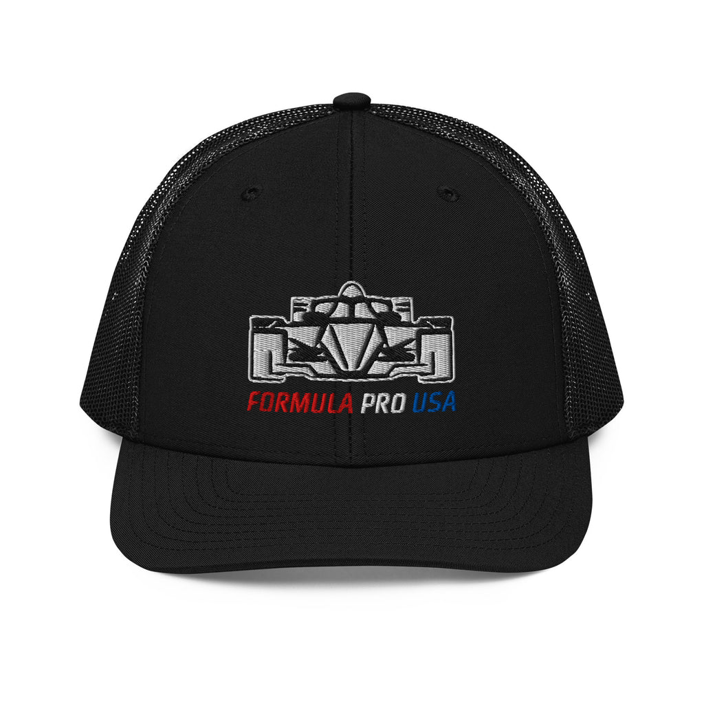 [Black] Front — FPUSA Front View Richardson Trucker Cap