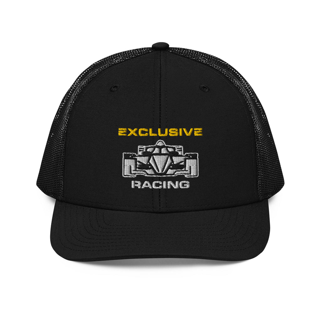 [Black] Front — EXR F-Car Front Richardson Trucker Cap