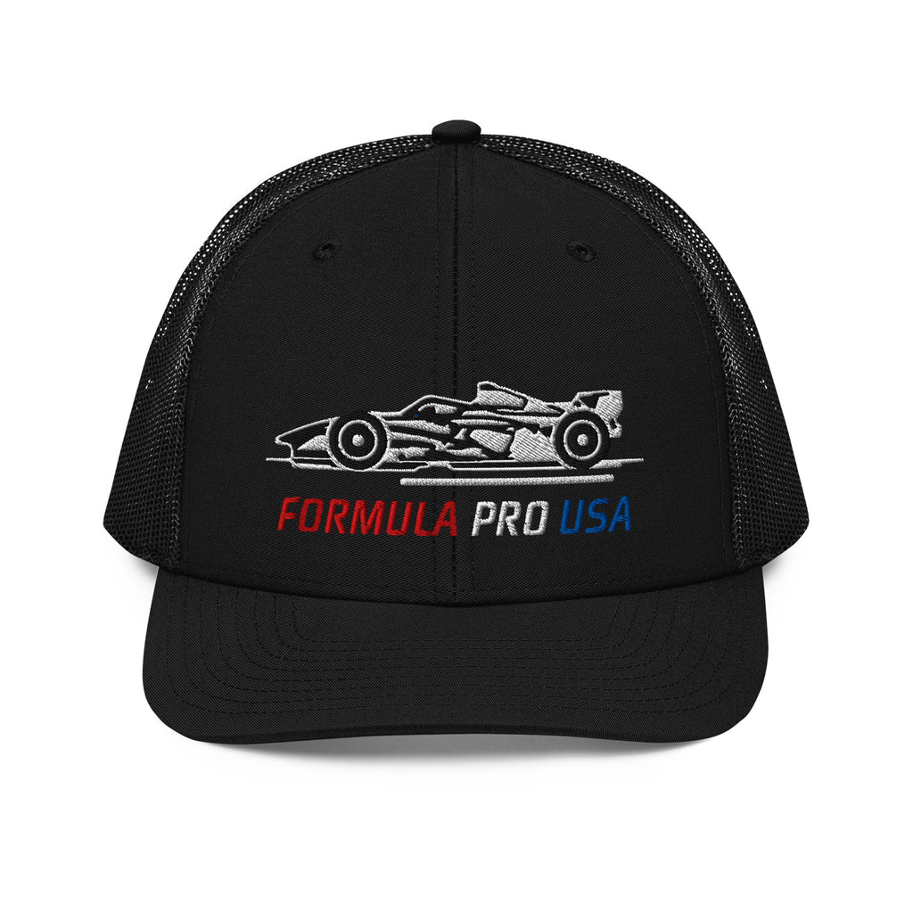 [Black] Front — FPUSA Side View Richardson Trucker Cap