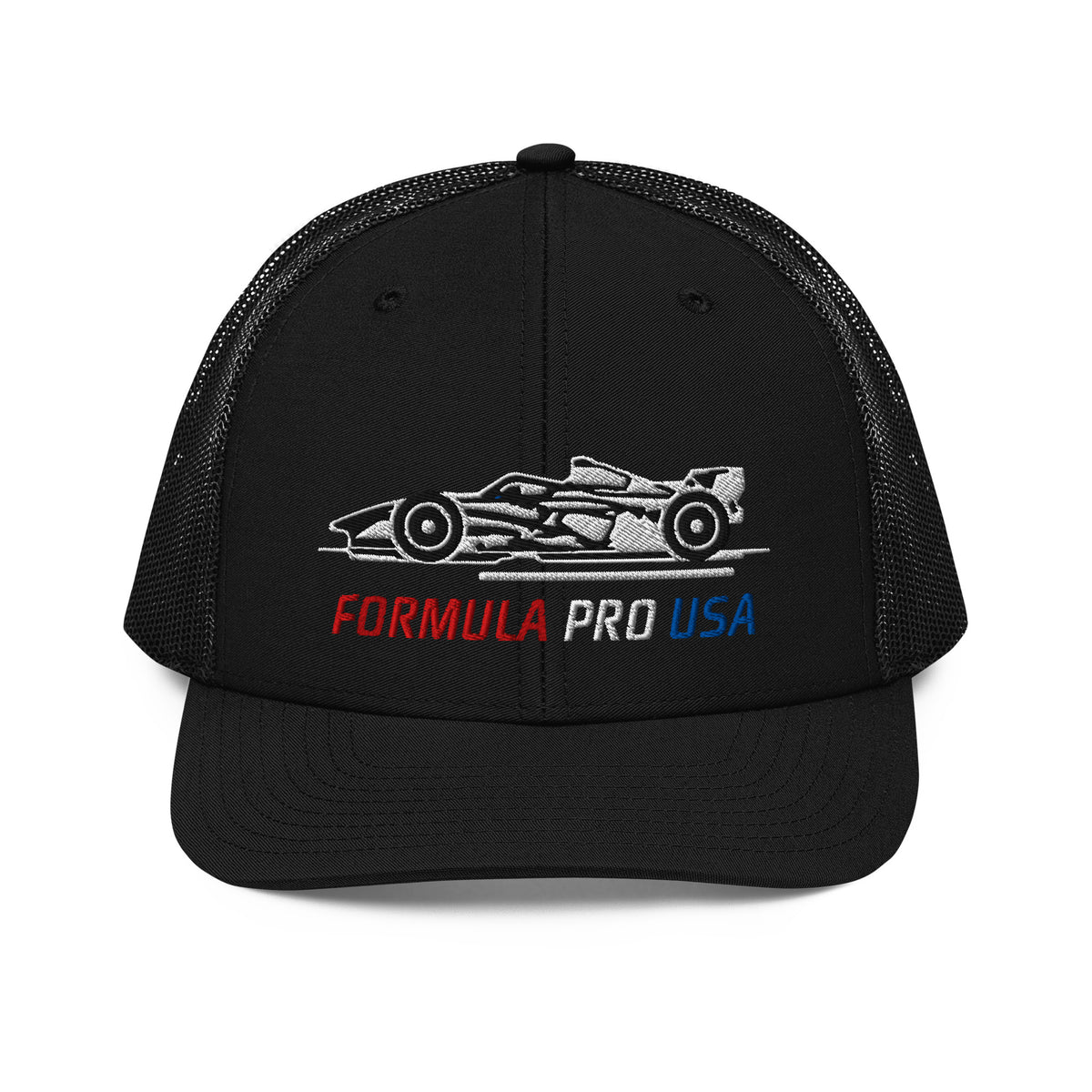 [Black] Front — FPUSA Side View Richardson Trucker Cap