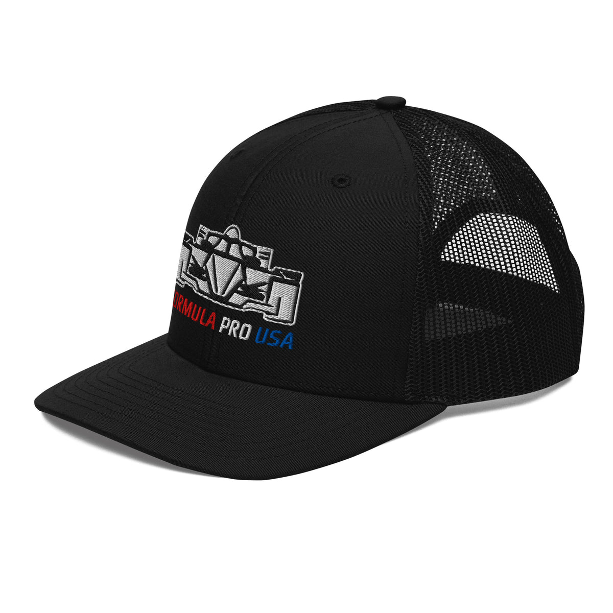[Black] Left Front — FPUSA Front View Richardson Trucker Cap