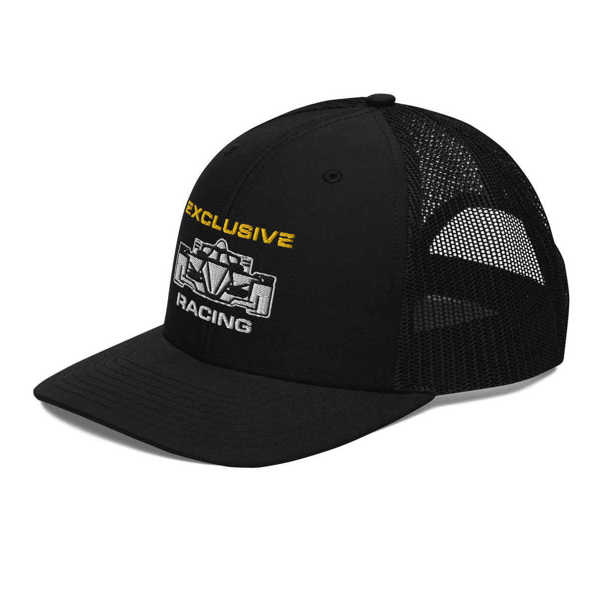 [Black] Left Front — EXR F-Car Front Richardson Trucker Cap