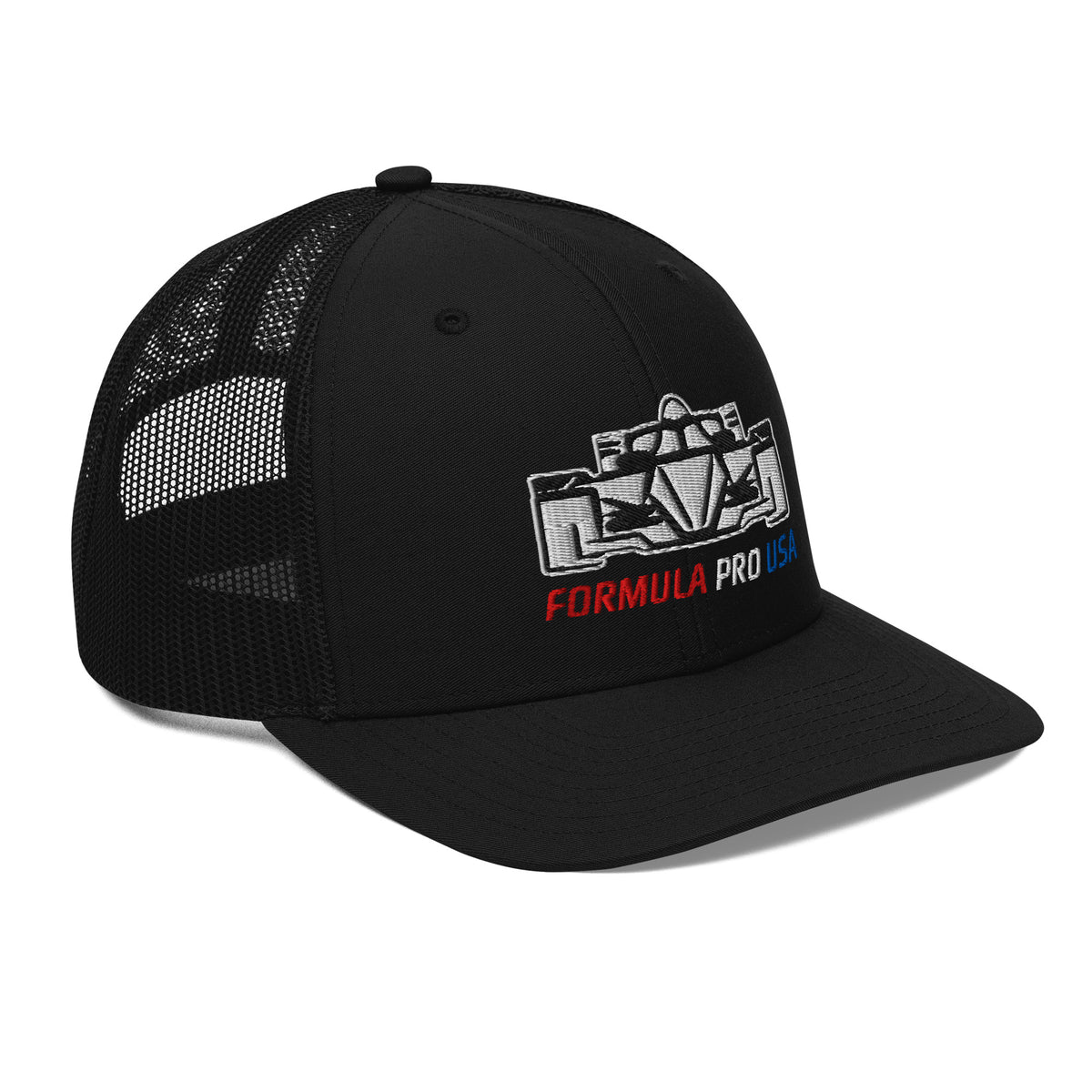 [Black] Right Front — FPUSA Front View Richardson Trucker Cap