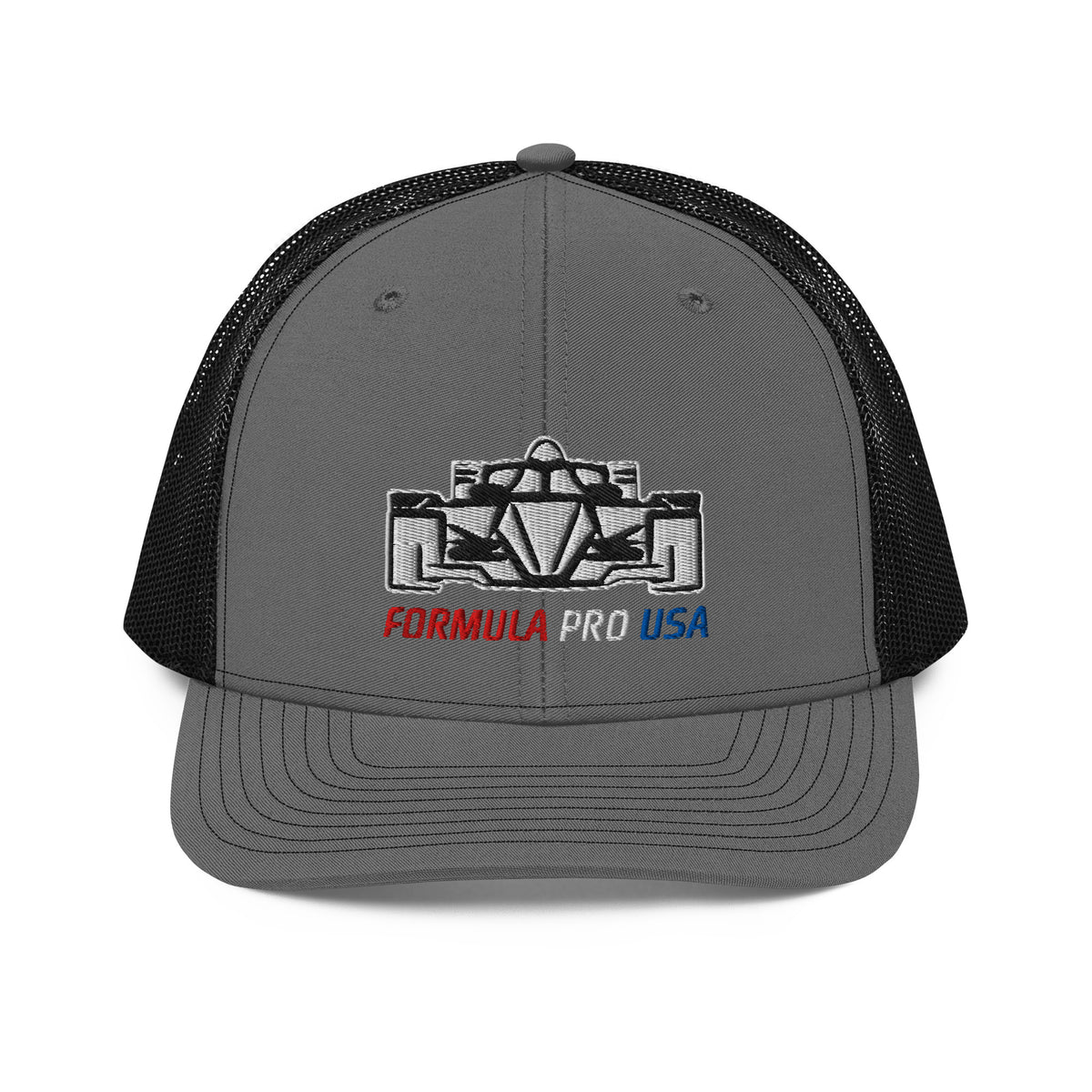 [Charcoal/Black] Front — FPUSA Front View Richardson Trucker Cap