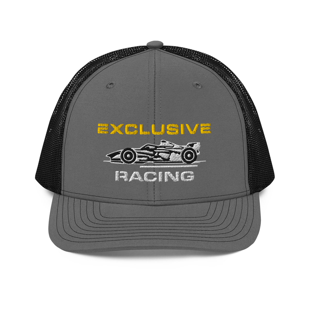 [Charcoal/Black] Front — EXR F-Car Side Richardson Trucker Cap