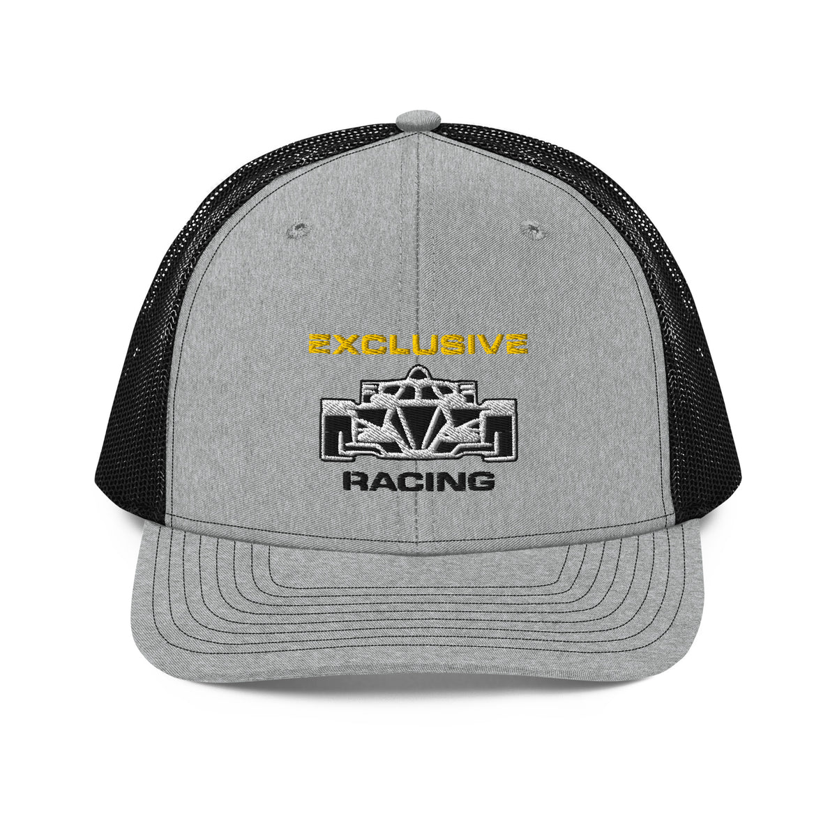 [Heather Grey / Black] Front — EXR F-Car Front Richardson Trucker Cap
