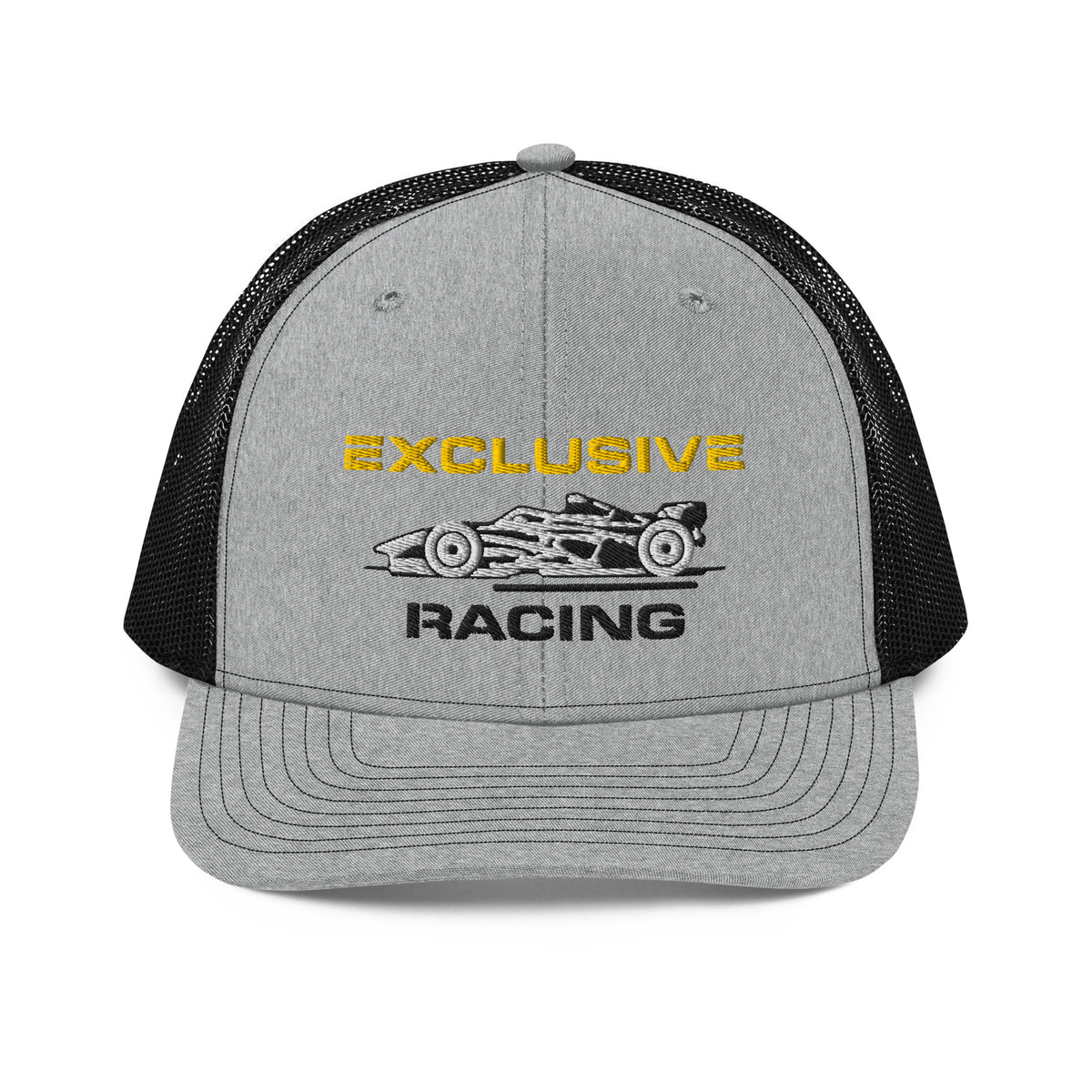 [Heather Grey / Black] Front — EXR F-Car Side Richardson Trucker Cap