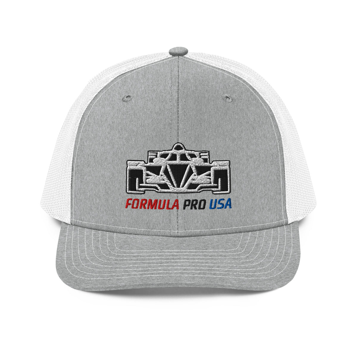 [Heather Grey/White] Front — FPUSA Front View Richardson Trucker Cap