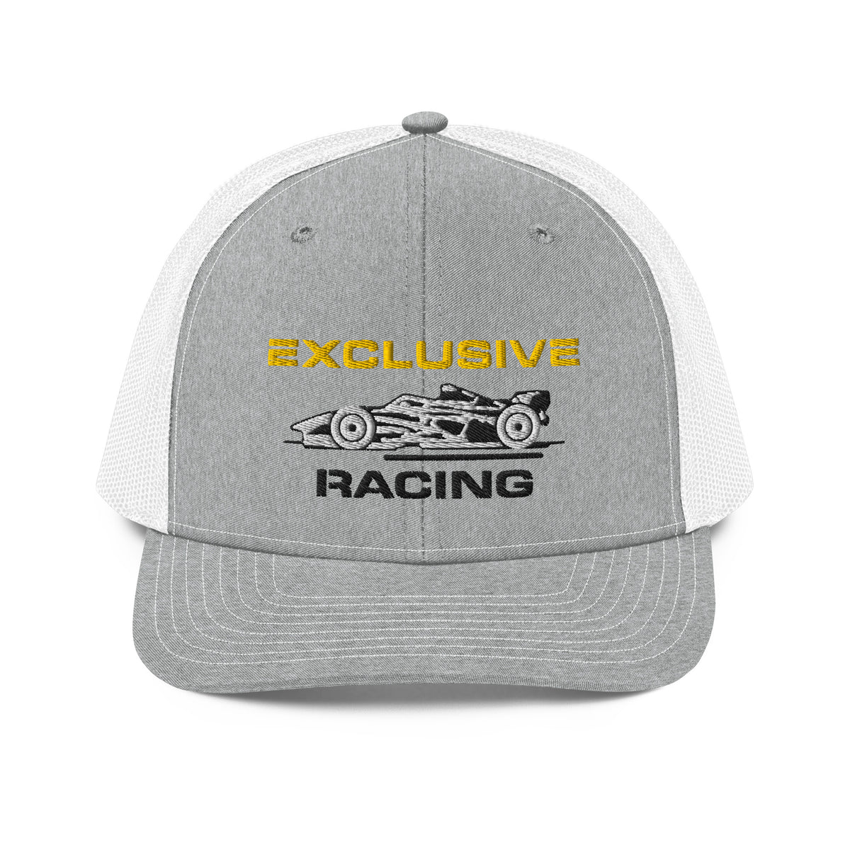 [Heather Grey/White] Front — EXR F-Car Side Richardson Trucker Cap