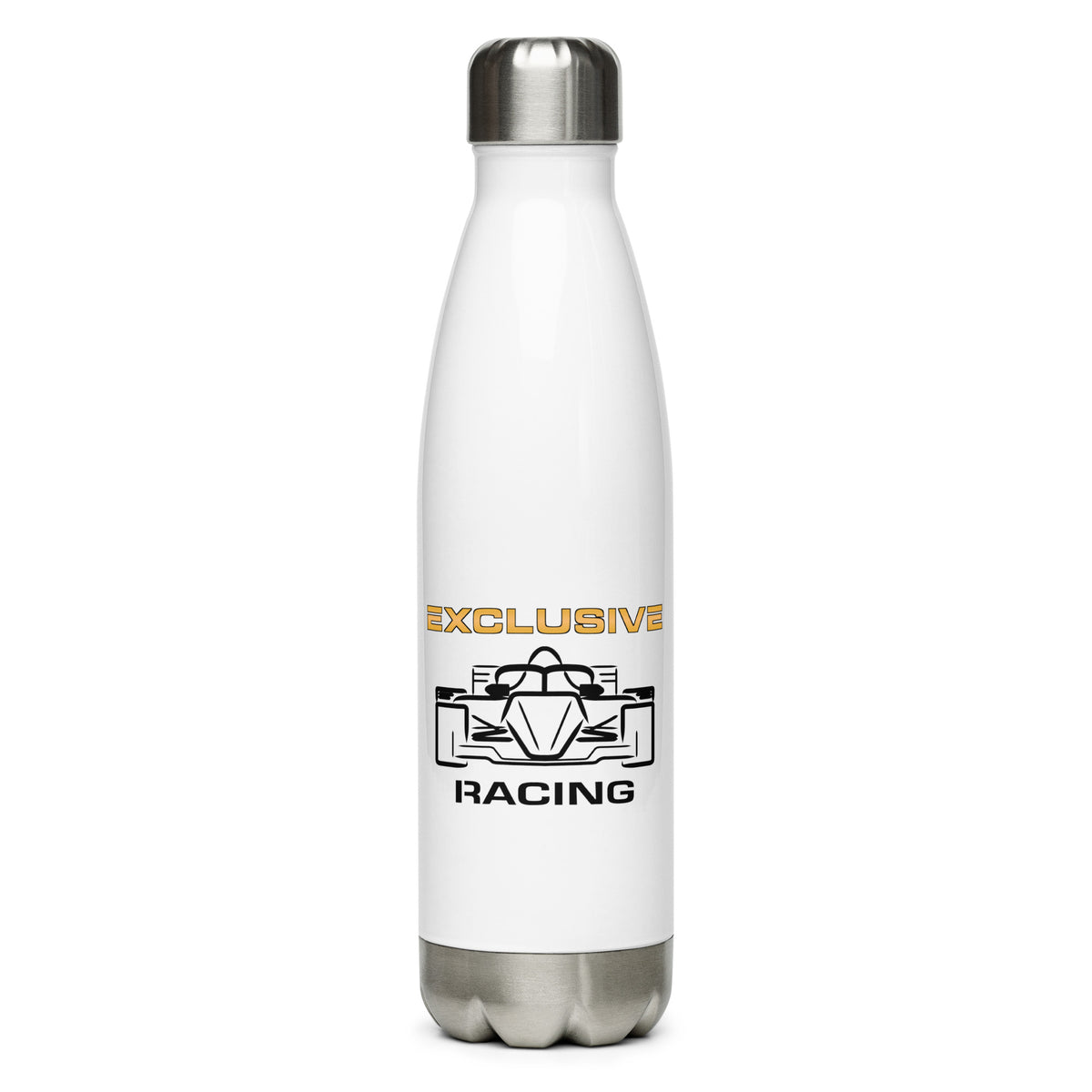 [White] Front — EXR F-Car Front Stainless Steel Bottle