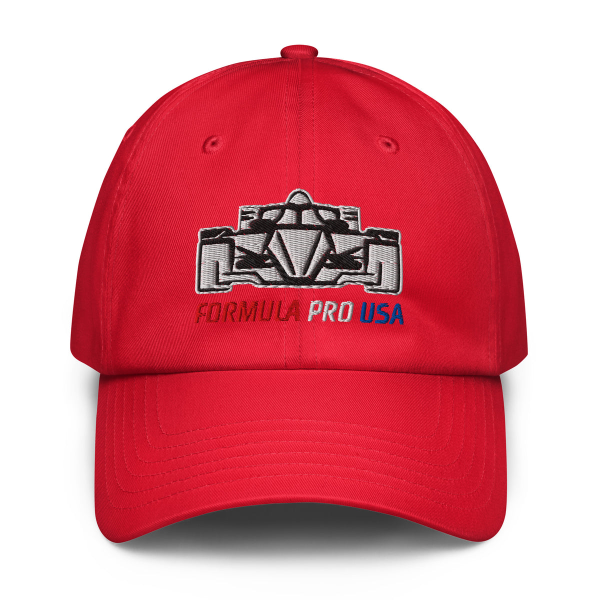 [Red] Front — FPUSA Front View Under Armour Dad Hat