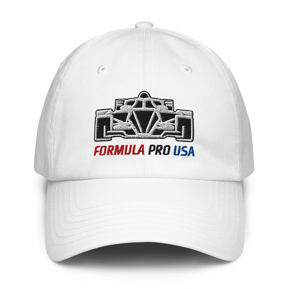[White] Front — FPUSA Front View Under Armour Dad Hat
