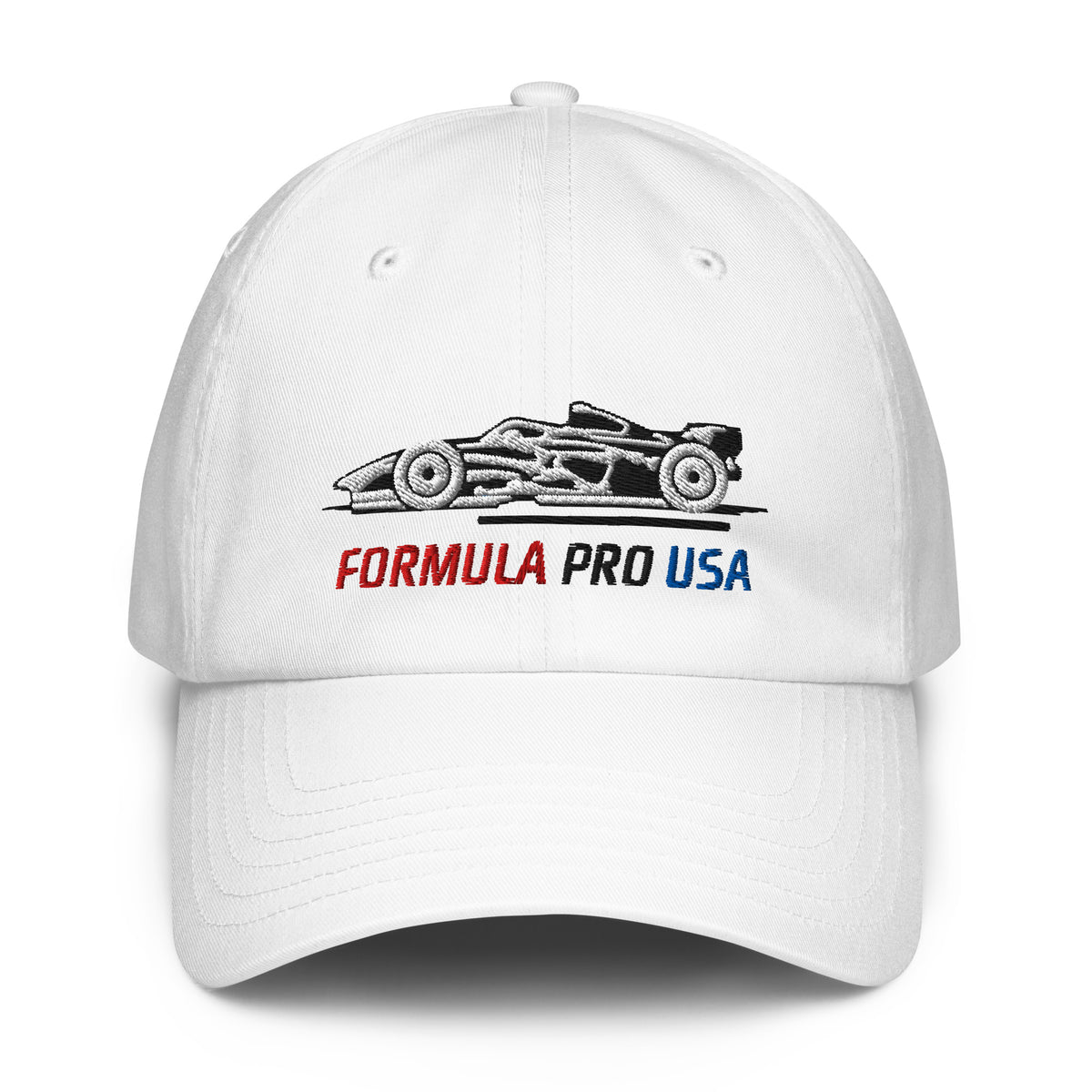 [White] Front — FPUSA Side View Under Armour Dad Hat