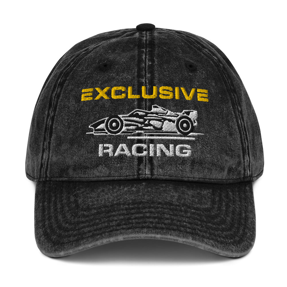[Black] Front — EXR F-Car Side Vintage Twill Cap
