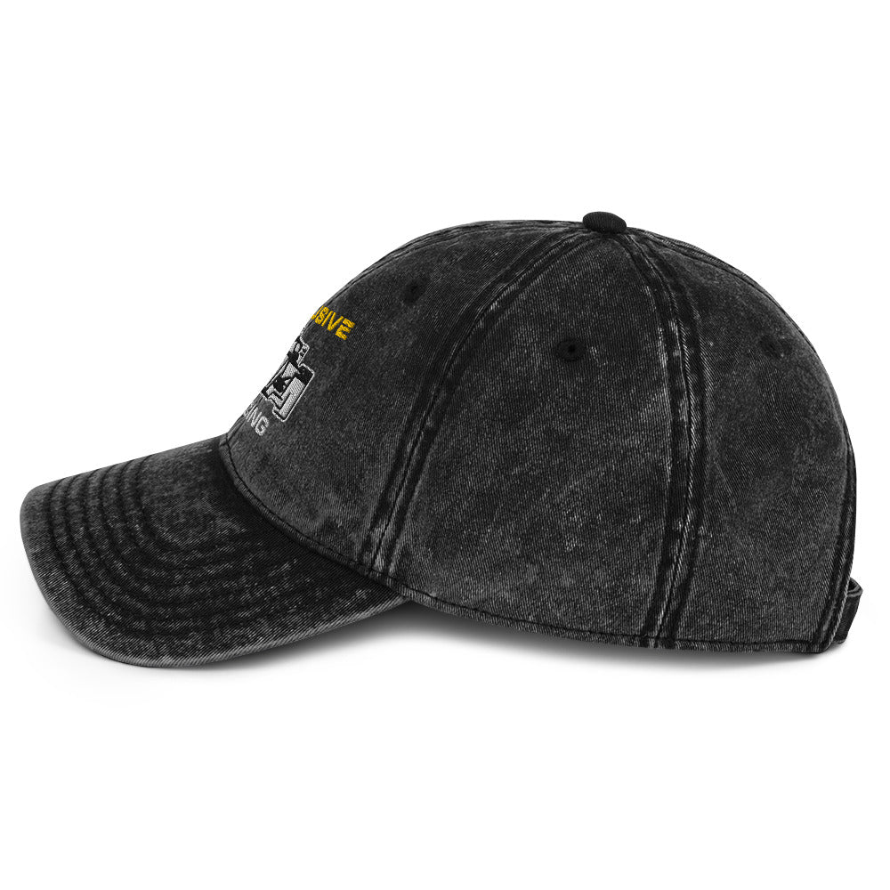 [Black] Left Side — EXR F-Car Front Vintage Twill Cap