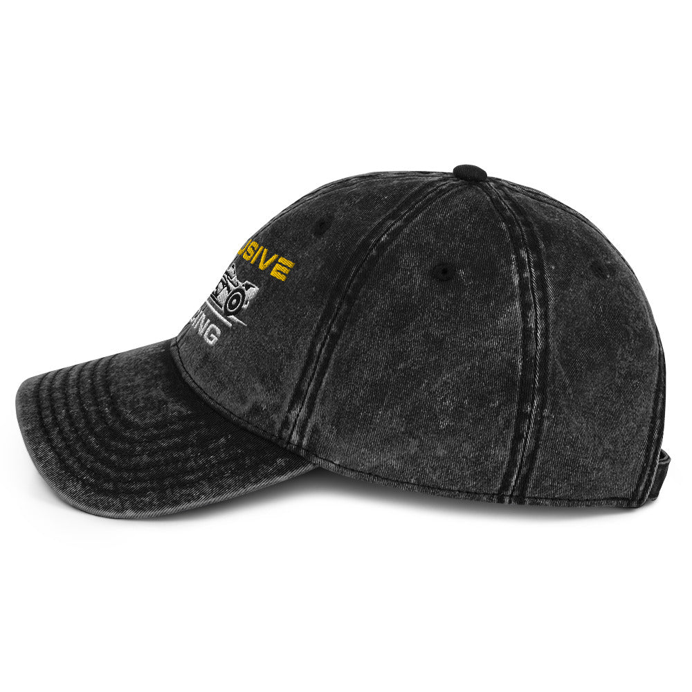 [Black] Left Side — EXR F-Car Side Vintage Twill Cap