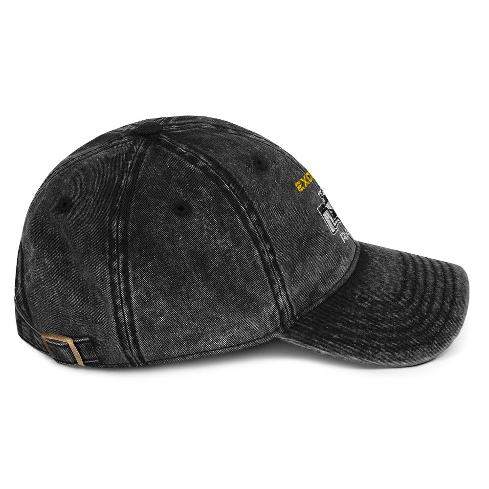 [Black] Right Side — EXR F-Car Front Vintage Twill Cap