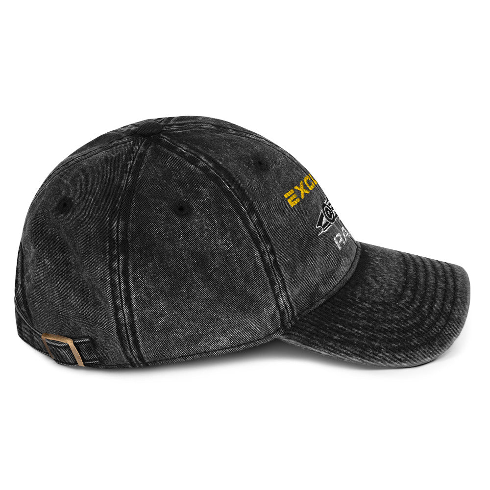[Black] Right Side — EXR F-Car Side Vintage Twill Cap